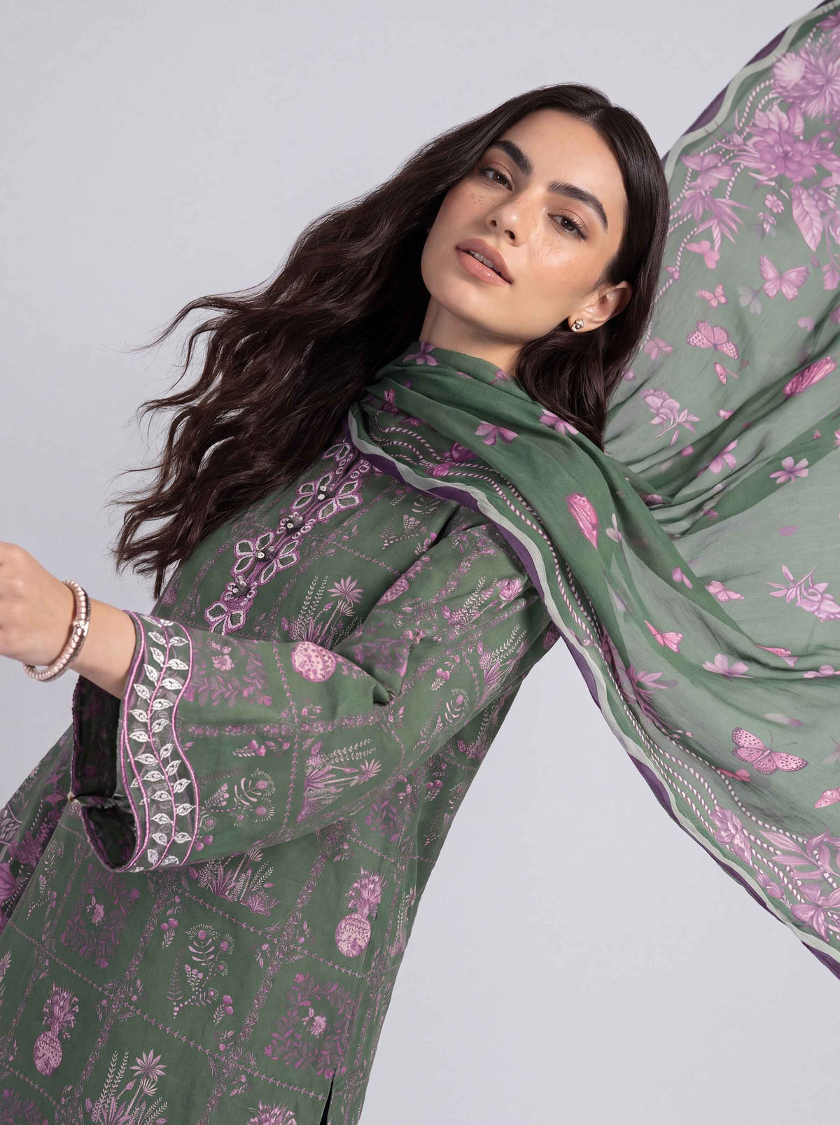 3 Piece - Digital Printed Embroidered Suit - U3PE-NISHA26WV1-68 for Women - Unstitched Collection | Nishat | Shop Online