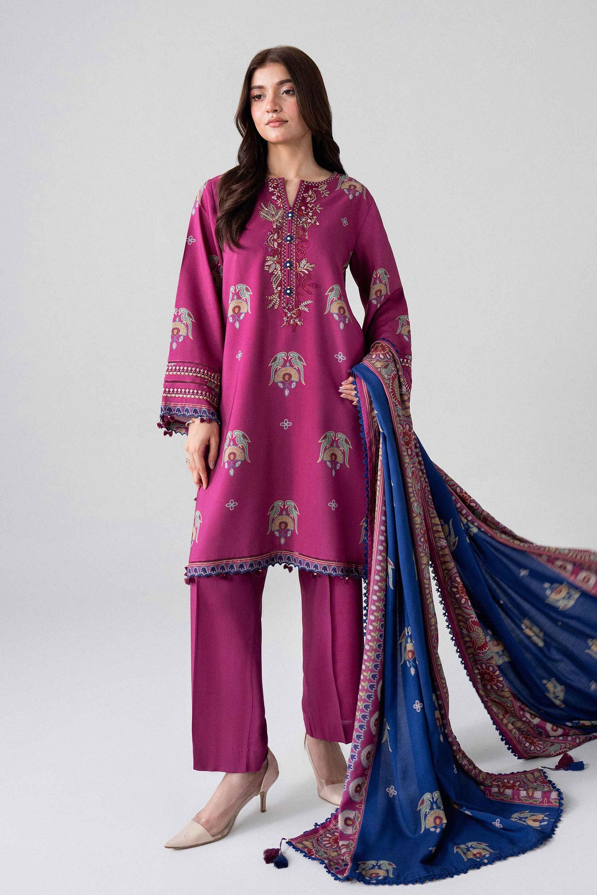 3 Piece - Printed Embroidered Suit - U3PE-NISHA26WV1-7 for Women - Unstitched Collection | Nishat | Shop Online