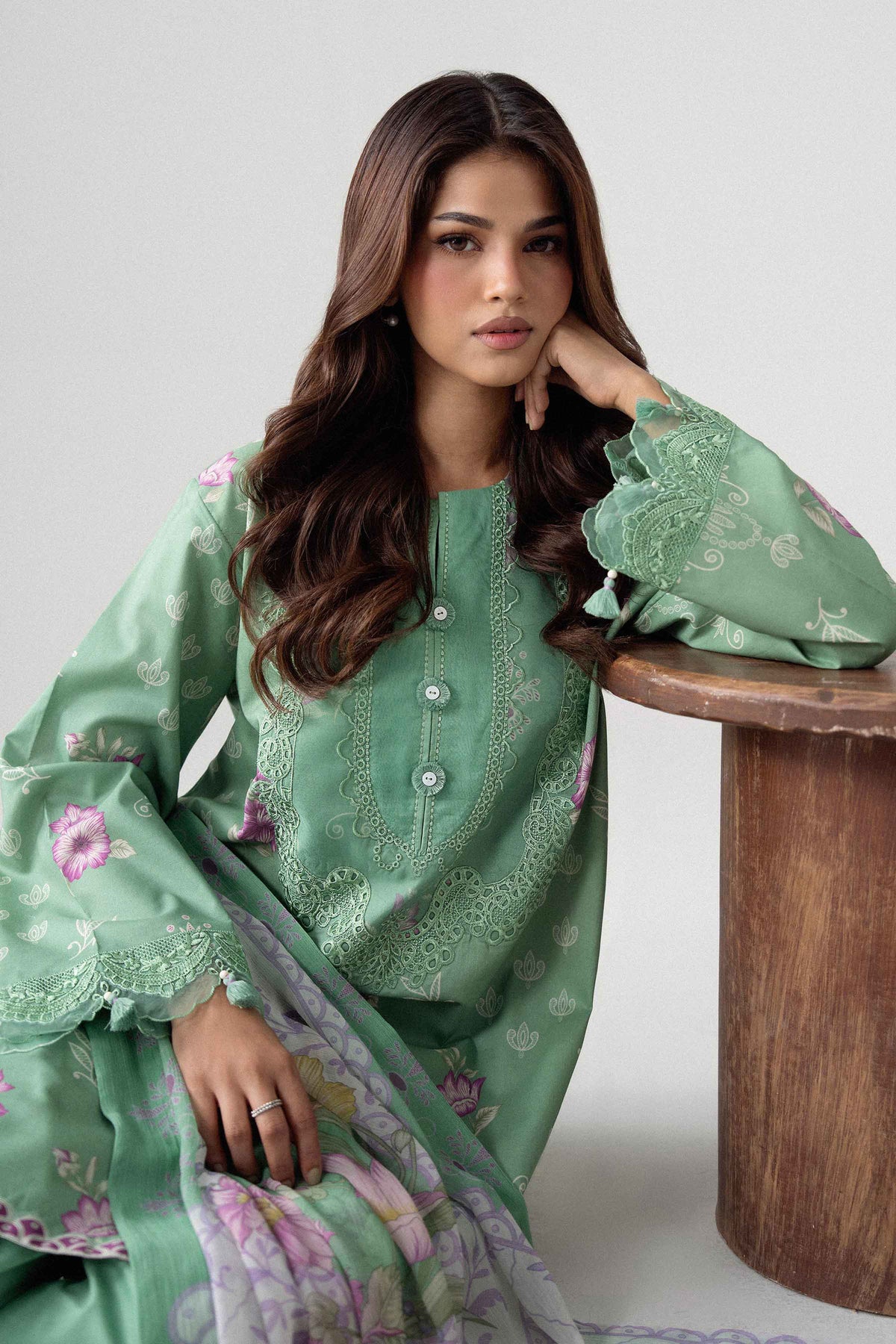 3 Piece - Digital Printed Embroidered Suit - U3PE-NISHA26WV1-71 for Women - Unstitched Collection | Nishat | Shop Online