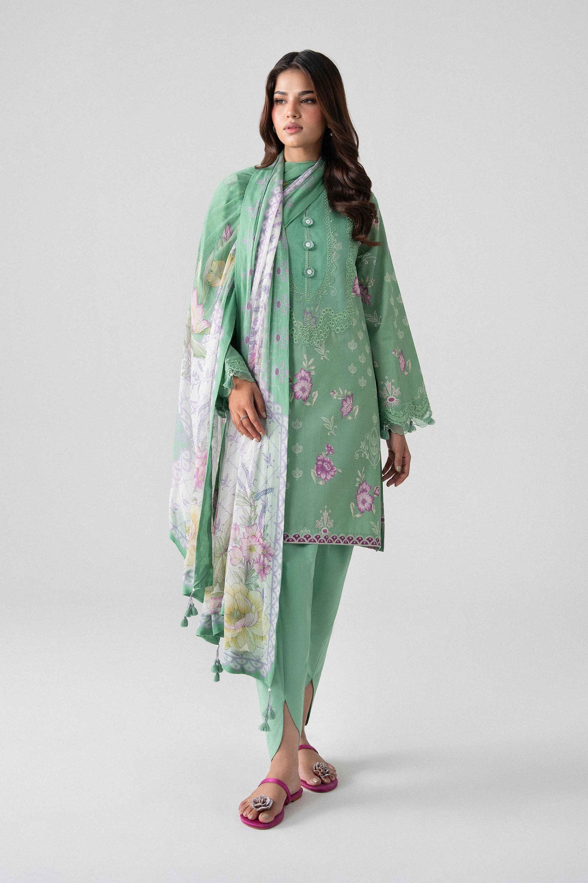 3 Piece - Digital Printed Embroidered Suit - U3PE-NISHA26WV1-71 for Women - Unstitched Collection | Nishat | Shop Online