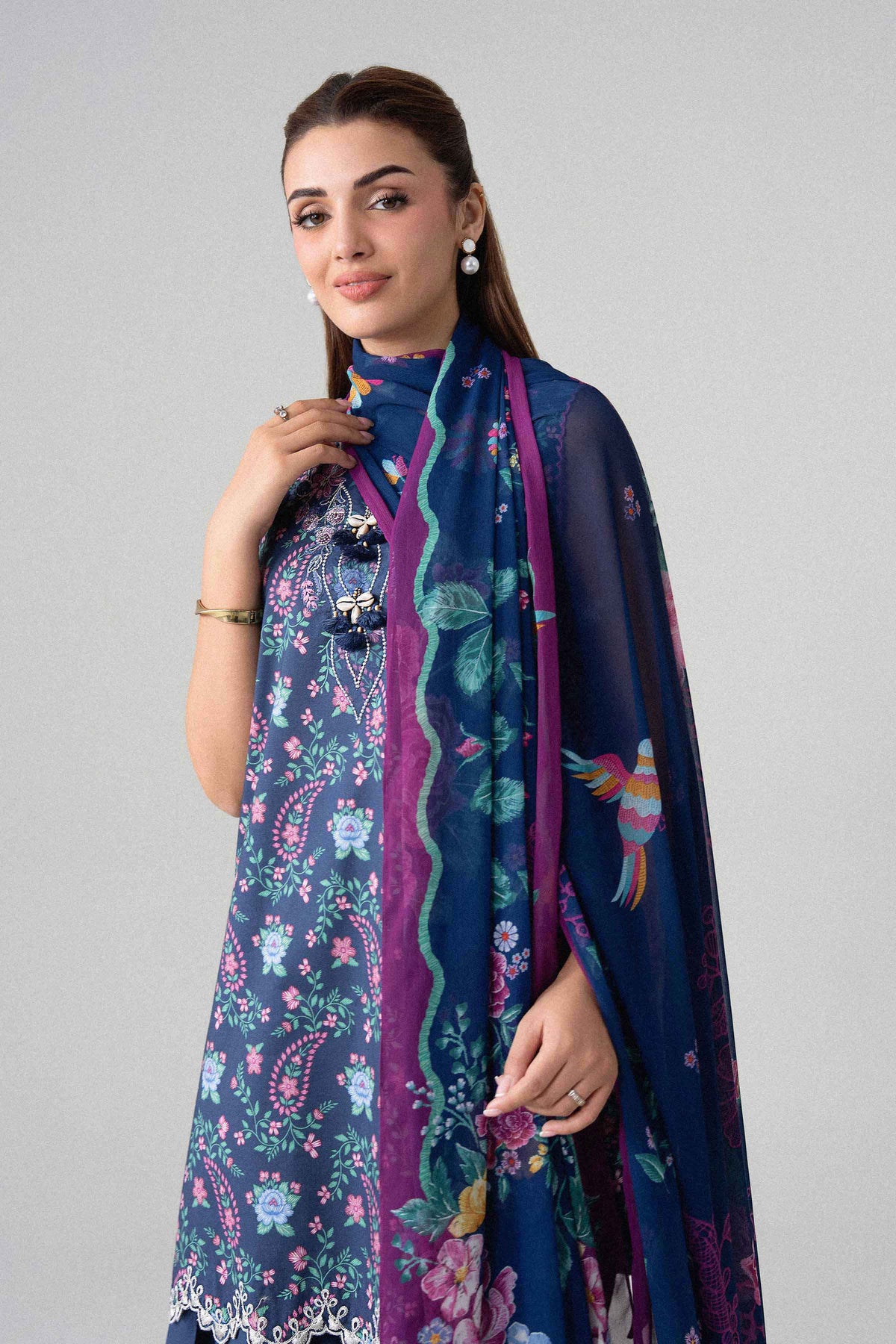3 Piece - Digital Printed Embroidered Suit - U3PE-NISHA26WV1-73 for Women - Unstitched Collection | Nishat | Shop Online
