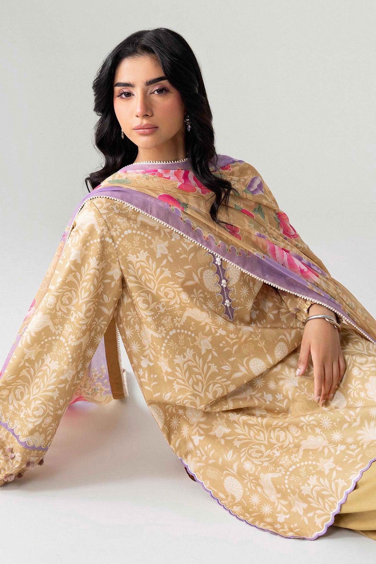 3 Piece - Digital Printed Embroidered Suit - U3PE-NISHA26WV1-74 for Women - Unstitched Collection | Nishat | Shop Online