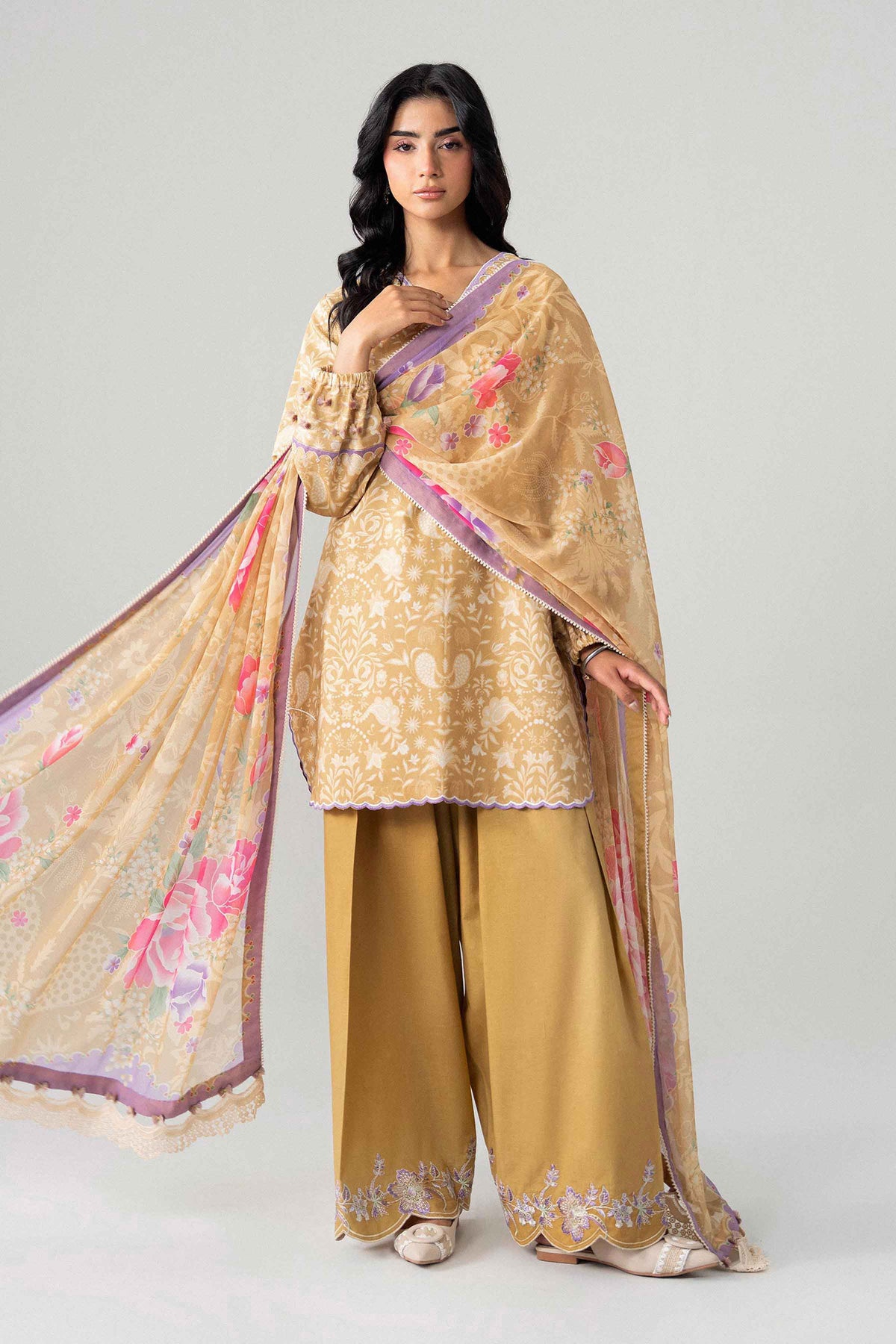 3 Piece - Digital Printed Embroidered Suit - U3PE-NISHA26WV1-74 for Women - Unstitched Collection | Nishat | Shop Online