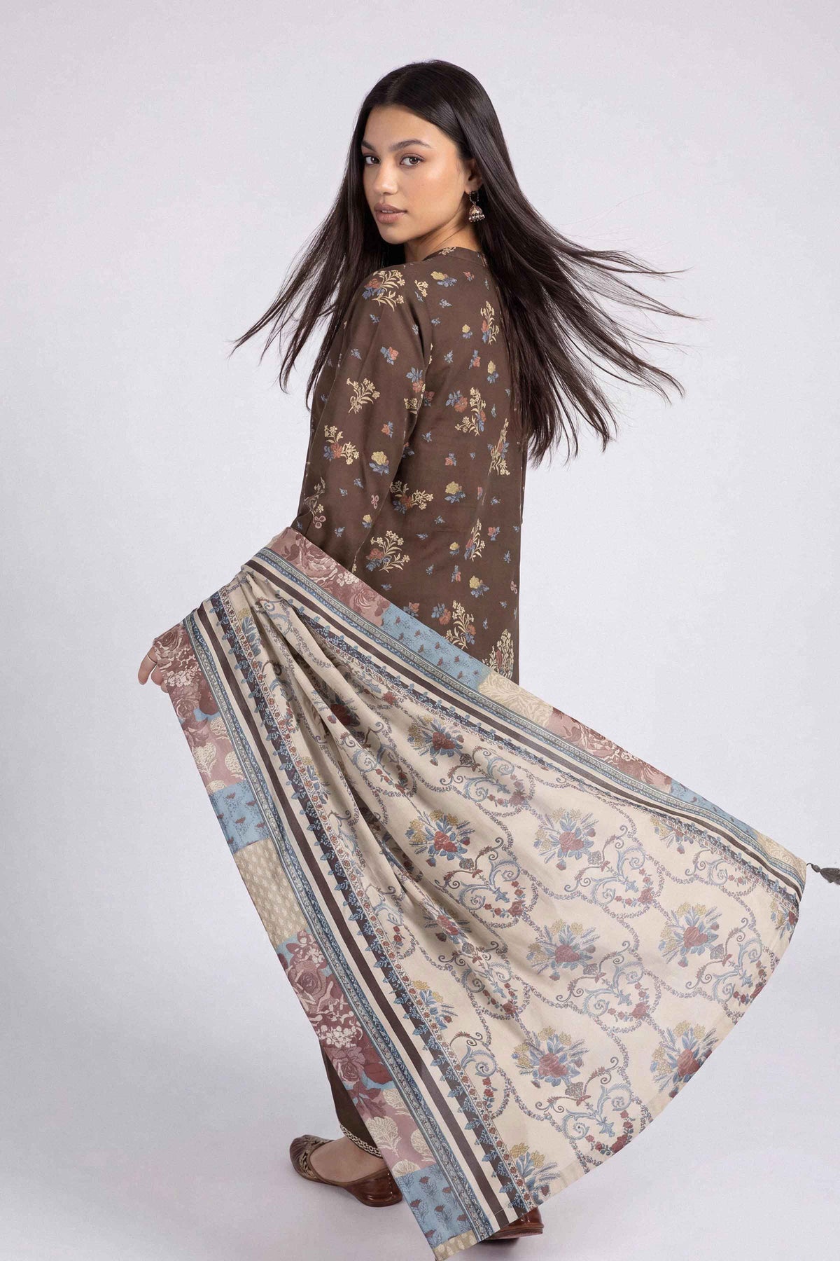 3 Piece - Printed Embroidered Suit - U3PE-NISHA26WV1-77