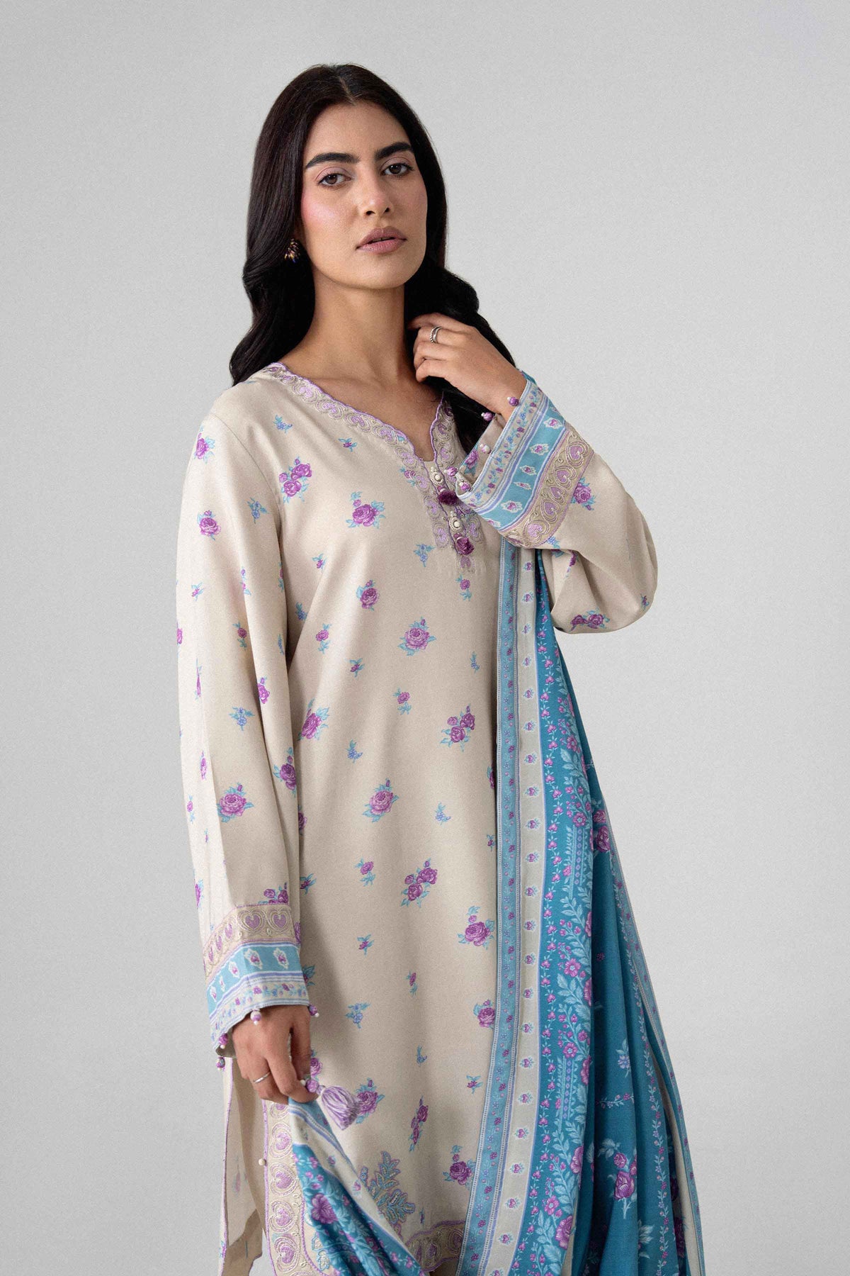 3 Piece - Printed Embroidered Suit - U3PE-NISHA26WV1-78