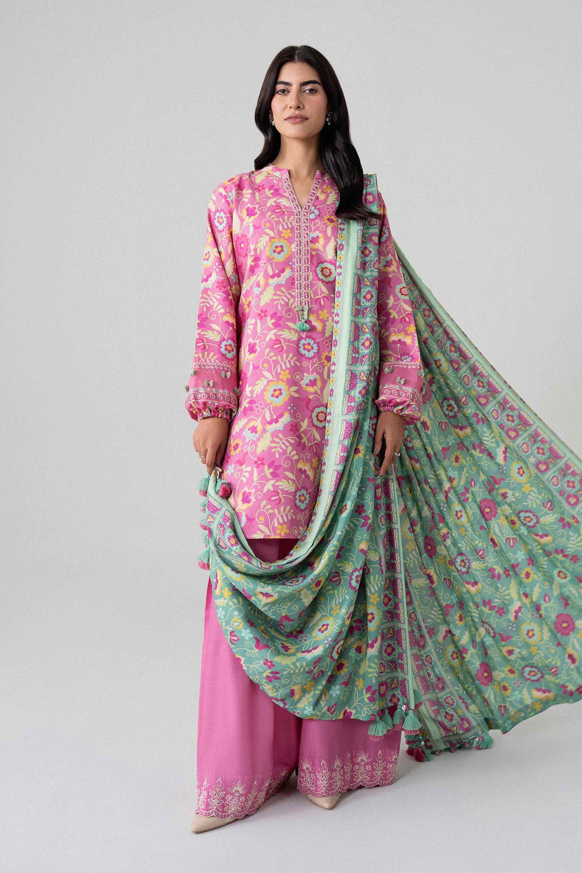 3 Piece - Printed Embroidered Suit - U3PE-NISHA26WV1-80
