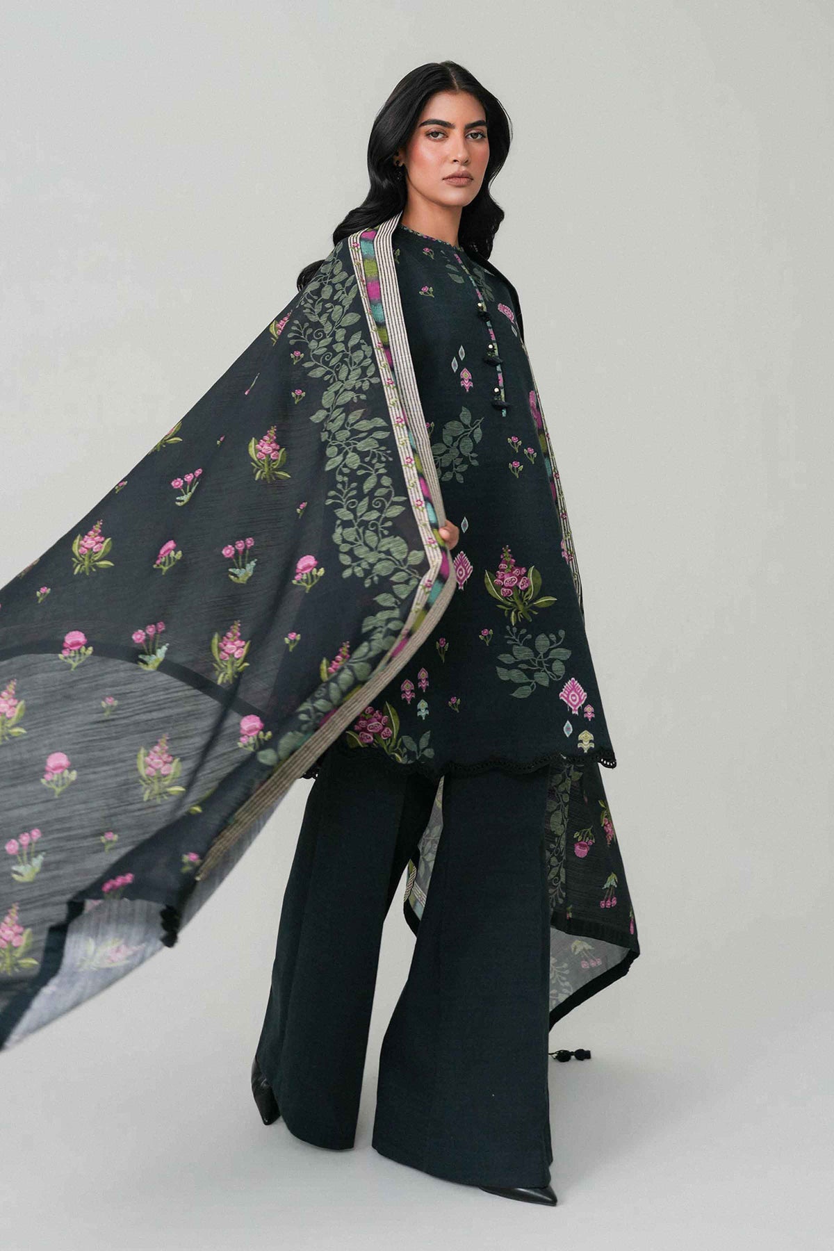 3 Piece - Printed Embroidered Suit - U3PE-NISHA26WV1-88