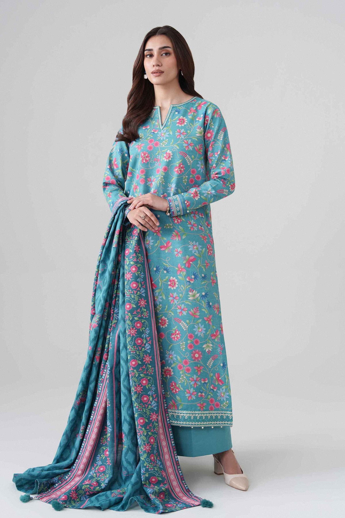 3 Piece - Printed Embroidered Suit - U3PE-NISHA26WV1-89