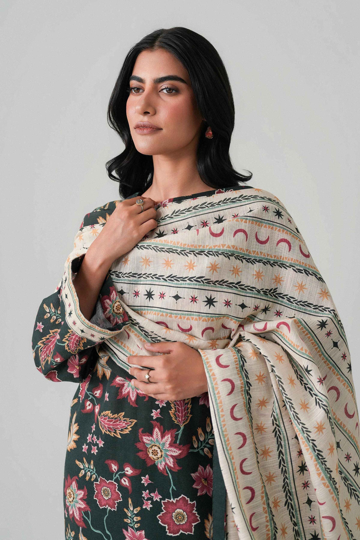 3 Piece - Printed Embroidered Suit - U3PE-NISHA26WV1-96