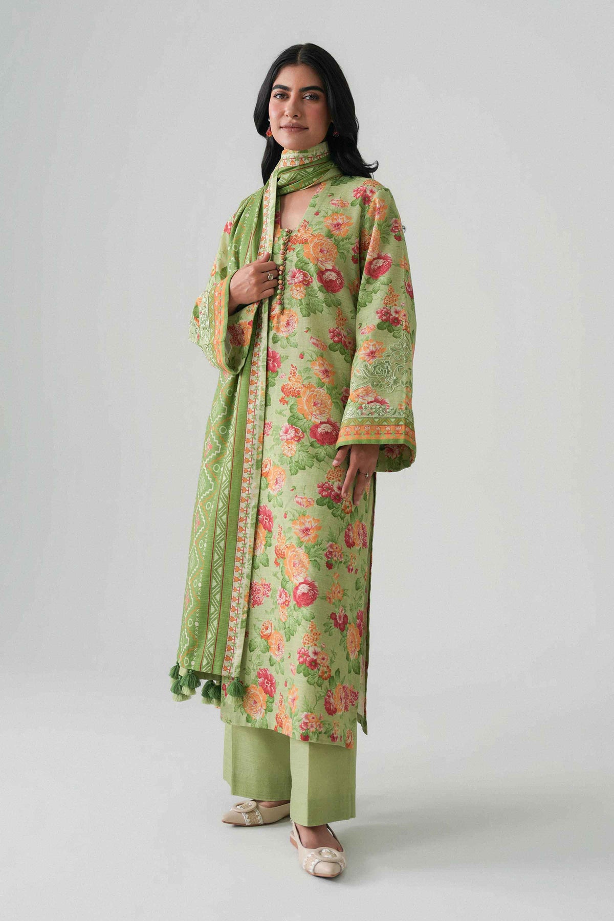 3 Piece - Printed Embroidered Suit - U3PE-NISHA26WV1-97