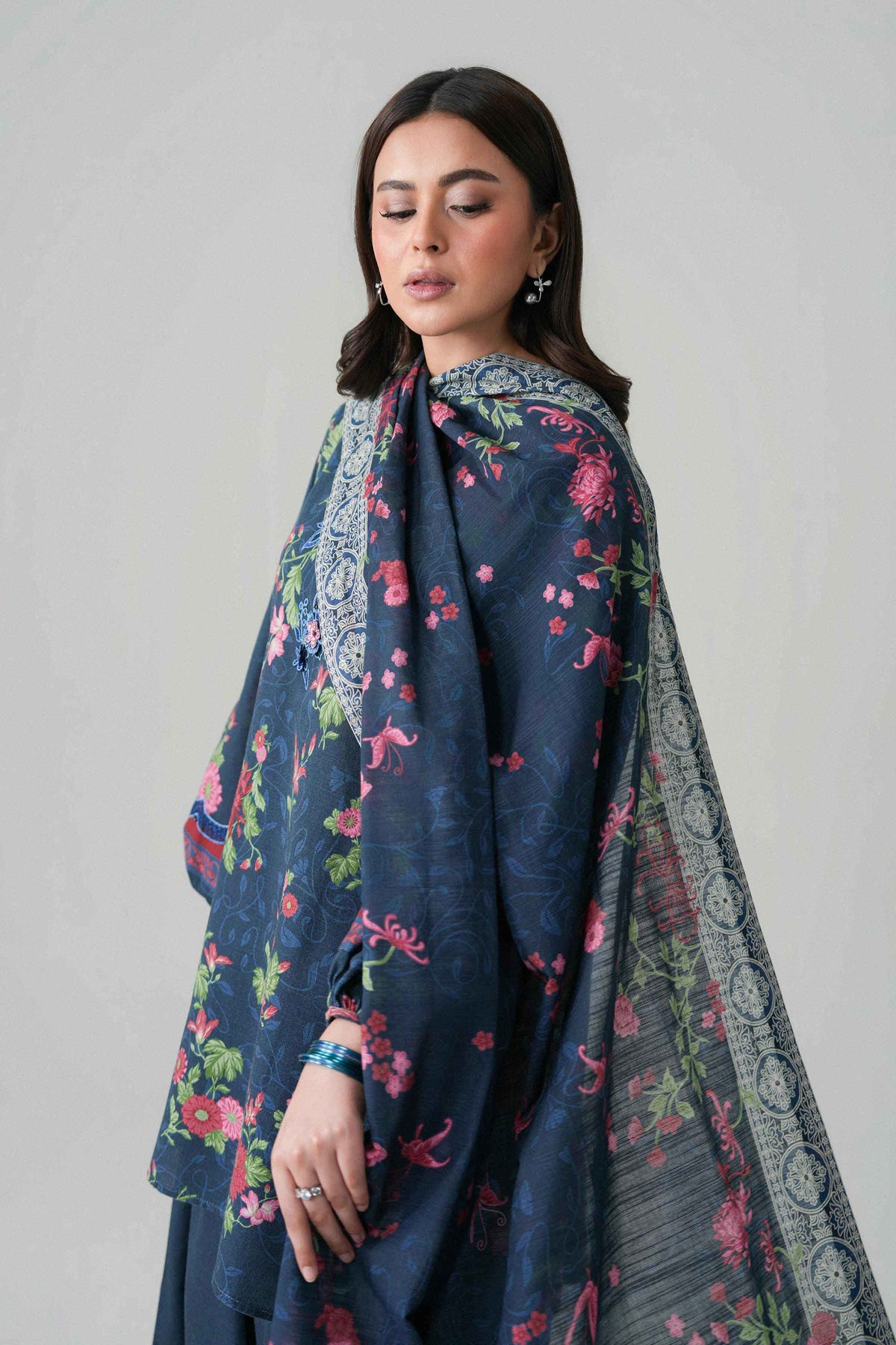3 Piece - Printed Embroidered Suit - U3PE-NISHA26WV1-99