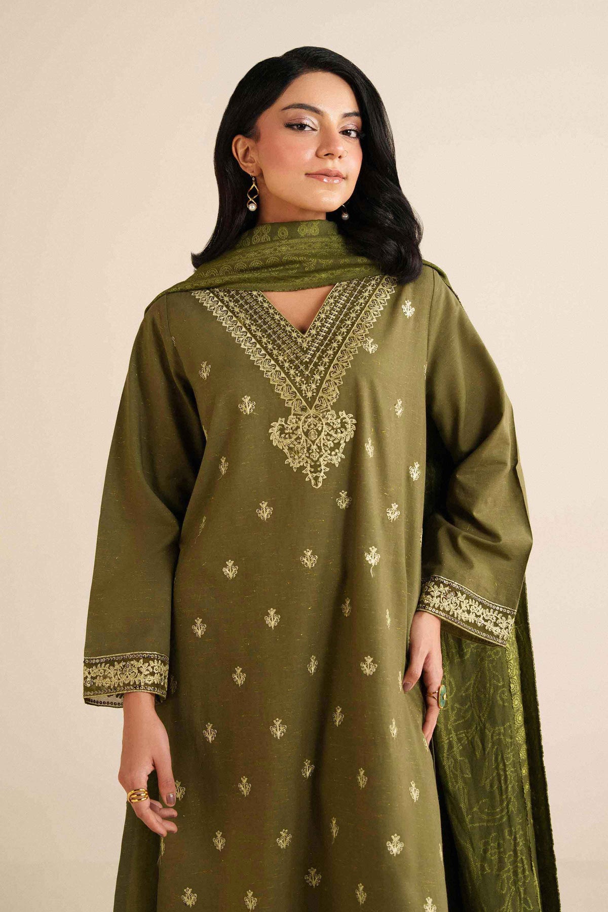 3 Piece - Embroidered Suit - PW25-460 for Women - Pret Collection | Nishat | Shop Online