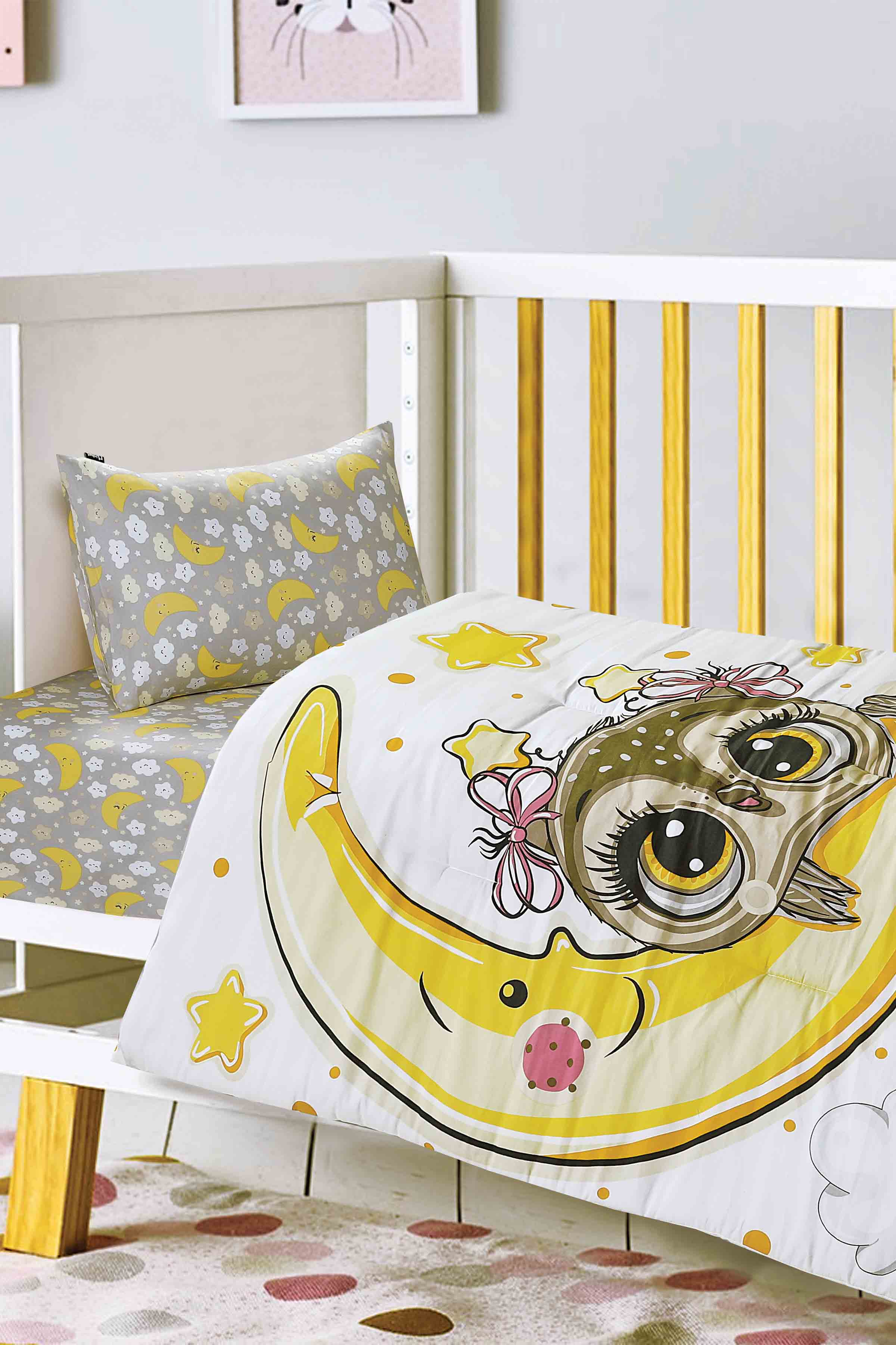 Cartoon Owl Owl Cot Bed Duvet Cover Baby Cot Set Nishat – NISHAT