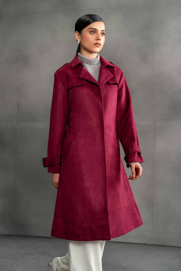 Wine Long Coat-435400122