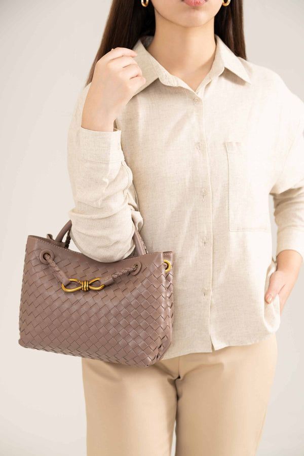 Taupe Shoulder Bag-437832116