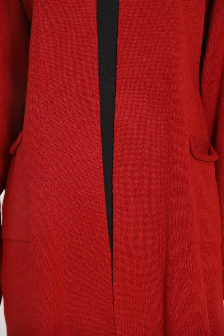 Women Red Long Sweater