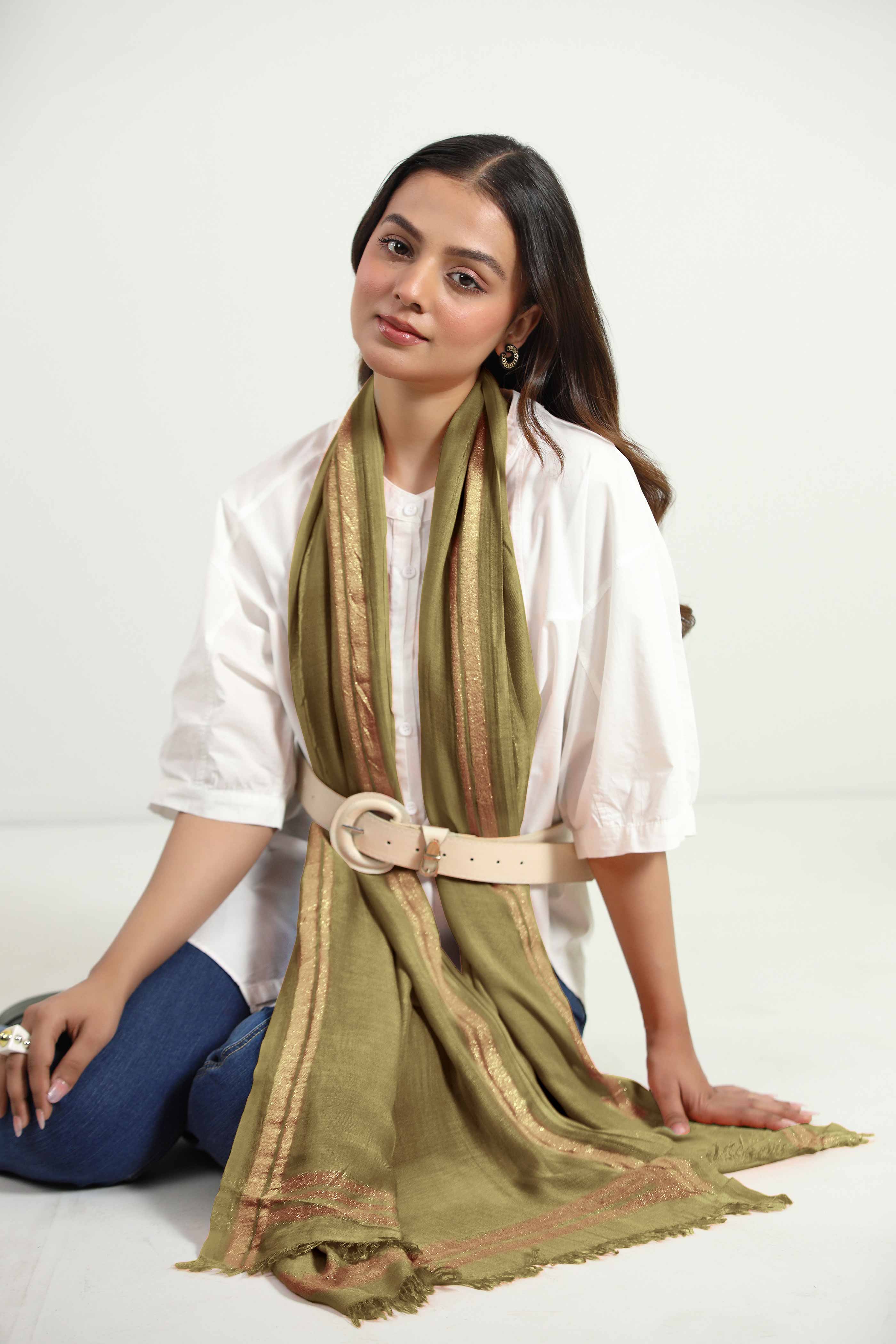 Green Women Scarf-442862104 for Women – Scarf Collection | Nishat | Shop Online