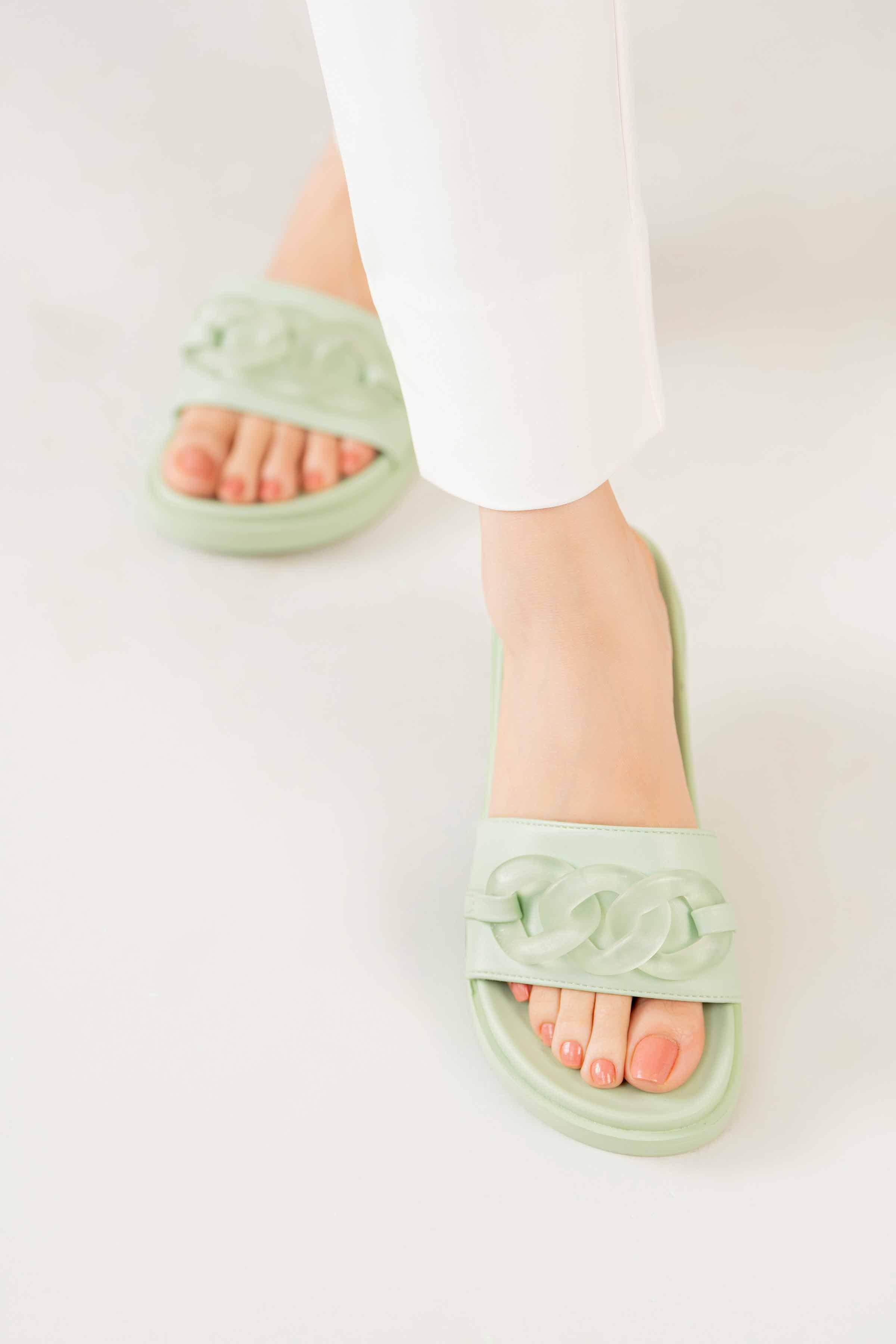 Green Chappal-440542904 for Women - Fashion Collection | Nishat | Shop Online