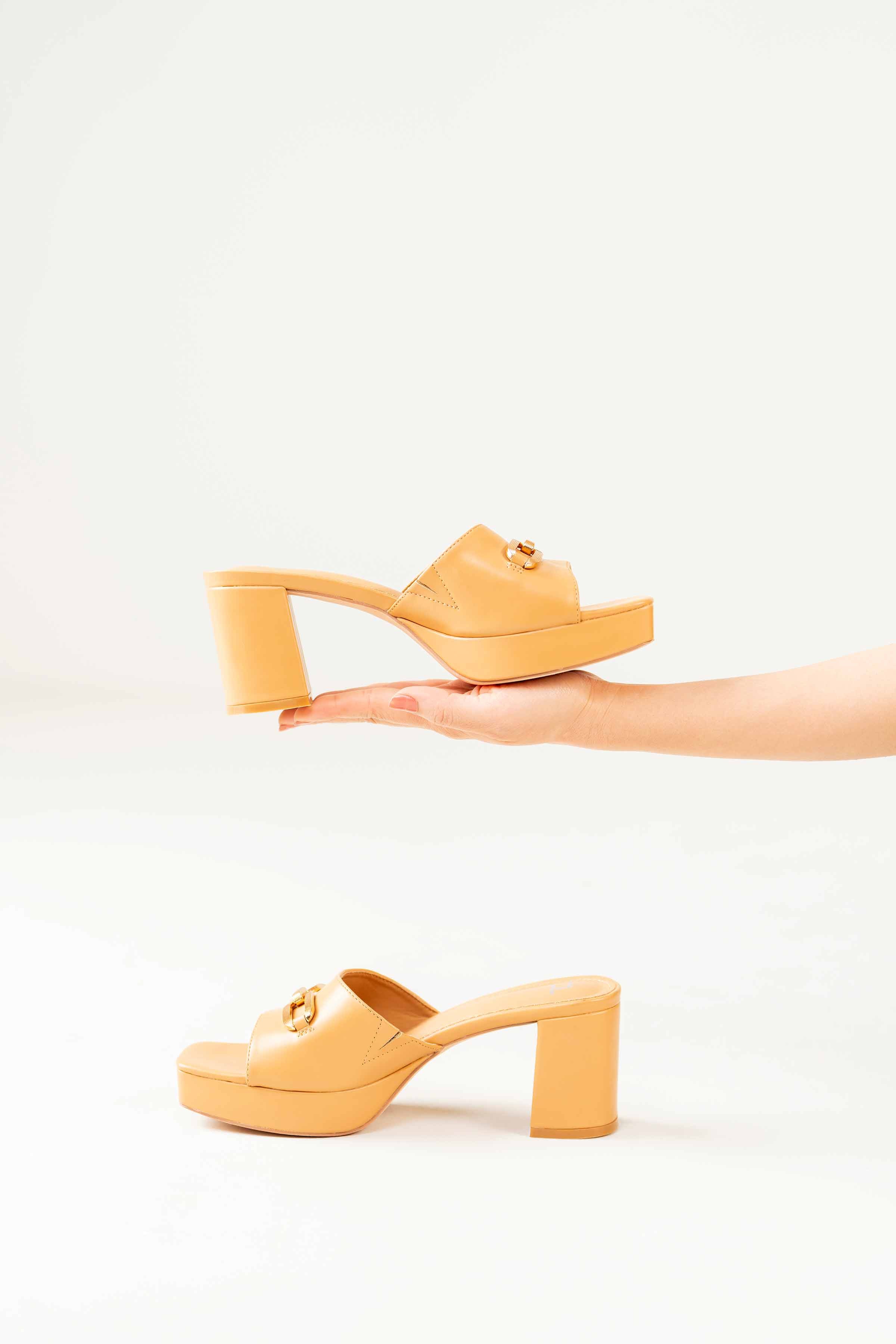 Beige Block Heels-440692918 for Women - Fashion Collection | Nishat | Shop Online