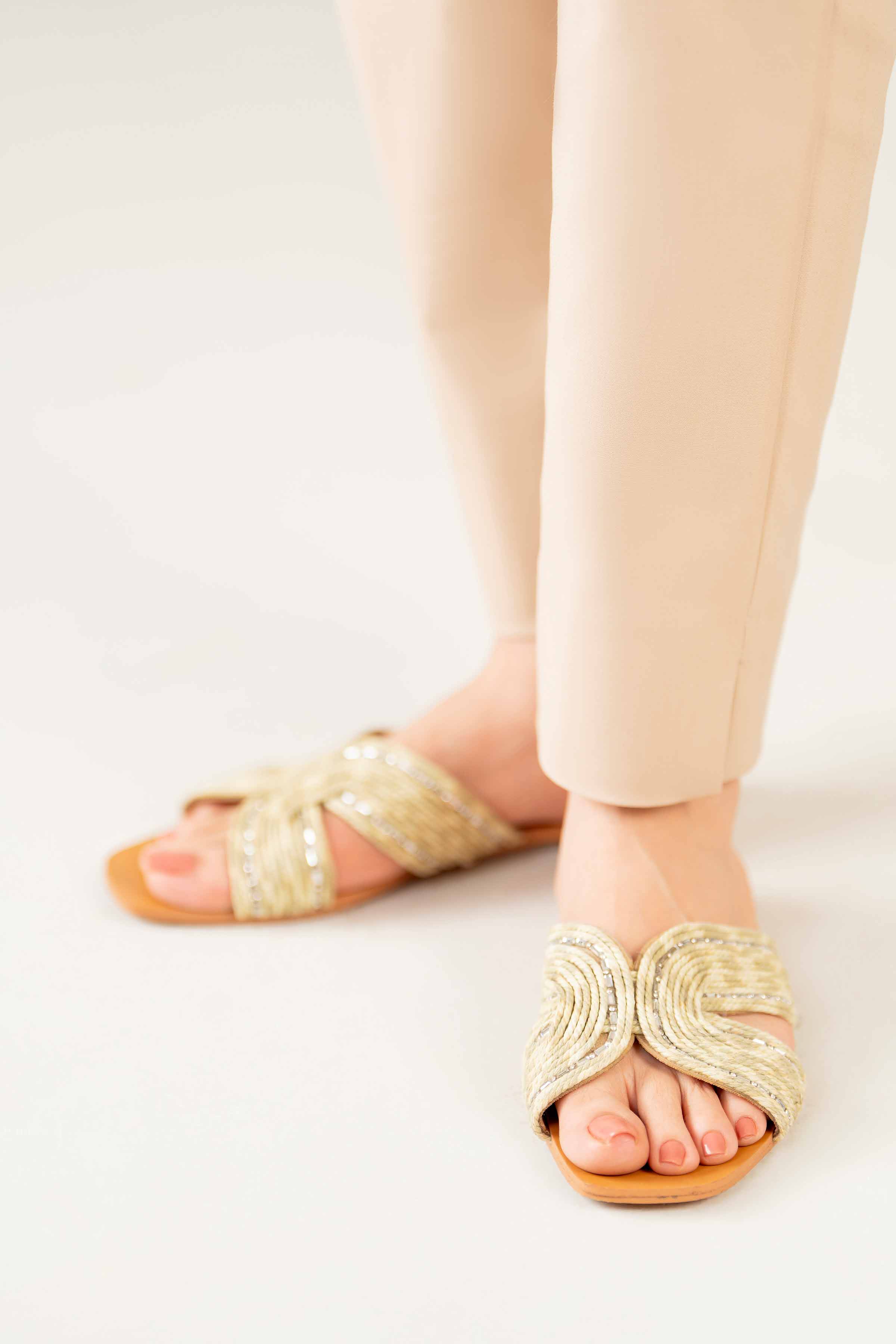 Light Green Chappal-440702904 for Women - Fashion Collection | Nishat | Shop Online