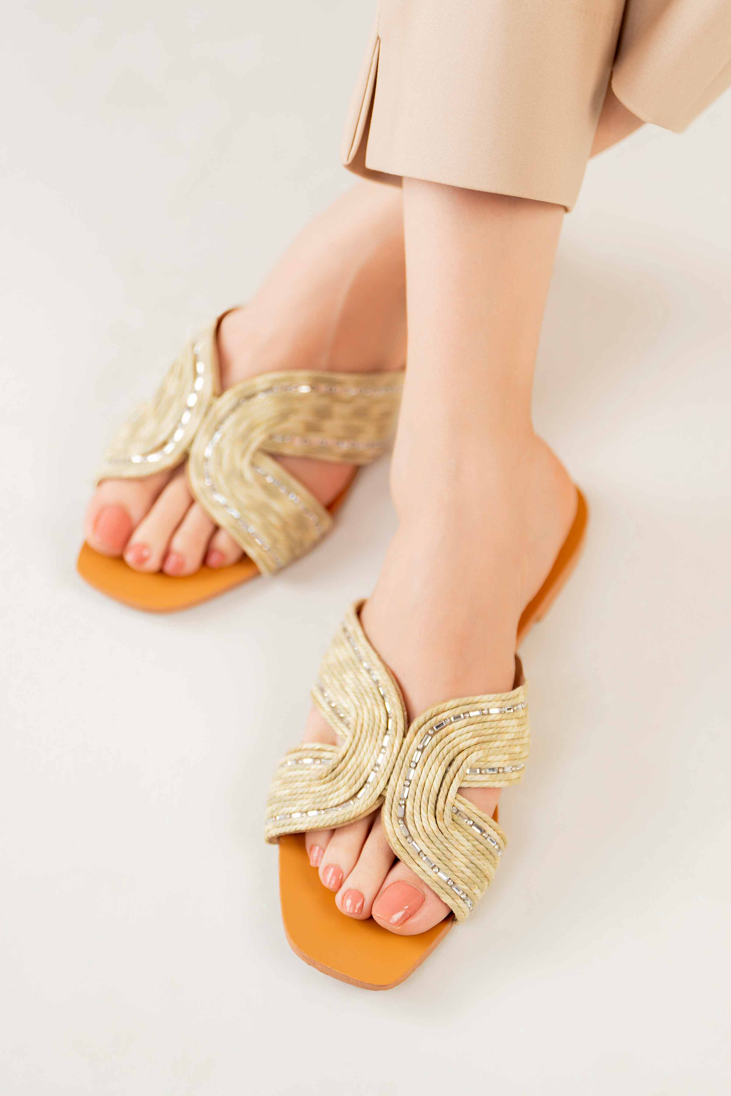 Light Green Chappal-440702904 for Women - Fashion Collection | Nishat | Shop Online