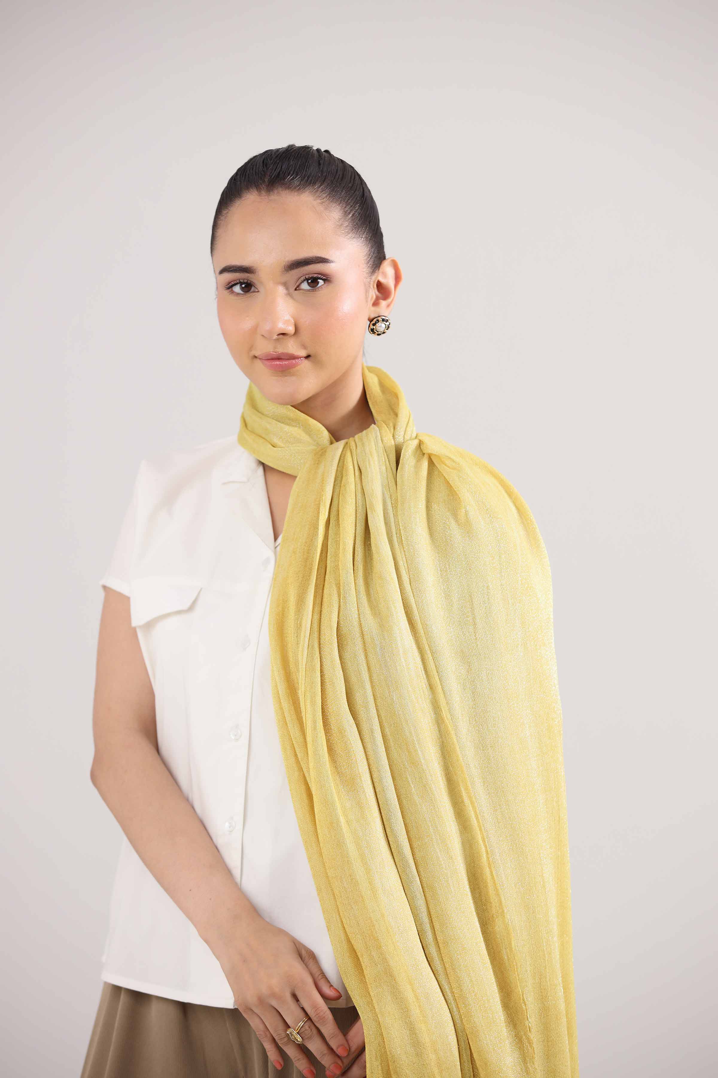 Yellow Women Scarf-442352102 for Women – Scarf Collection | Nishat | Shop Online