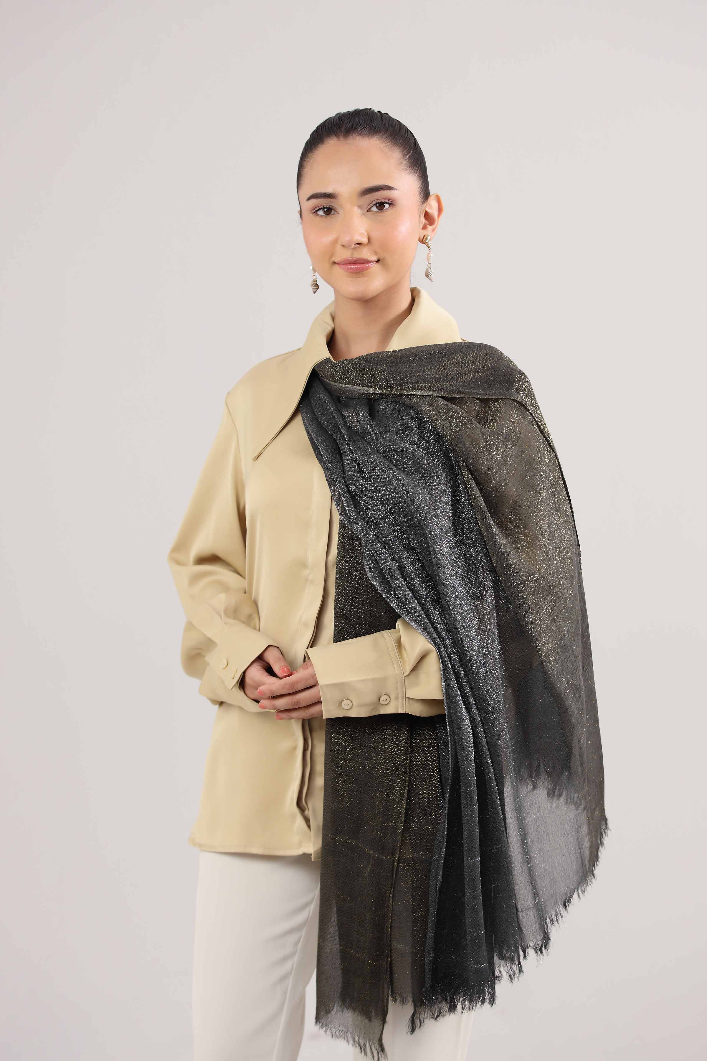 Black Women Scarf-442352103 for Women – Scarf Collection | Nishat | Shop Online