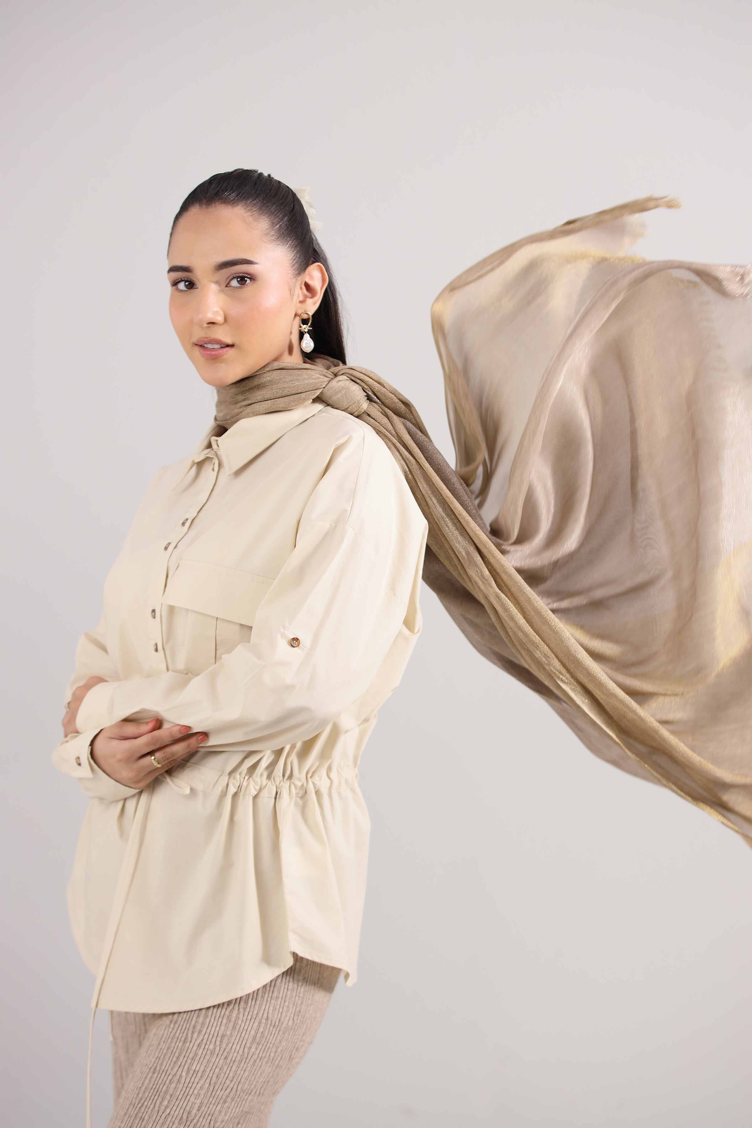 Khaki Women Scarf-442352130 for Women – Scarf Collection | Nishat | Shop Online