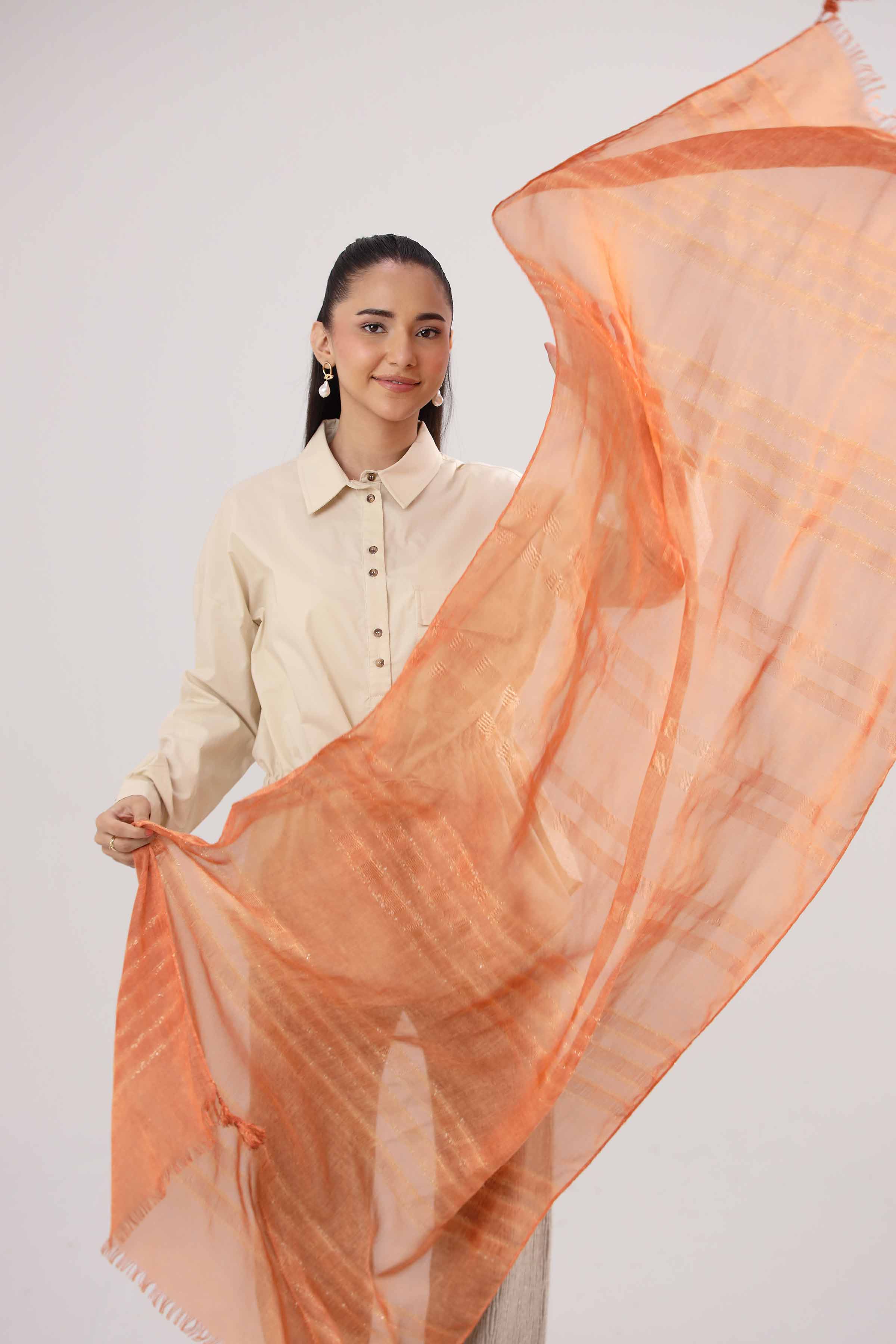 Orange Women Scarf-442362106 for Women – Scarf Collection | Nishat | Shop Online