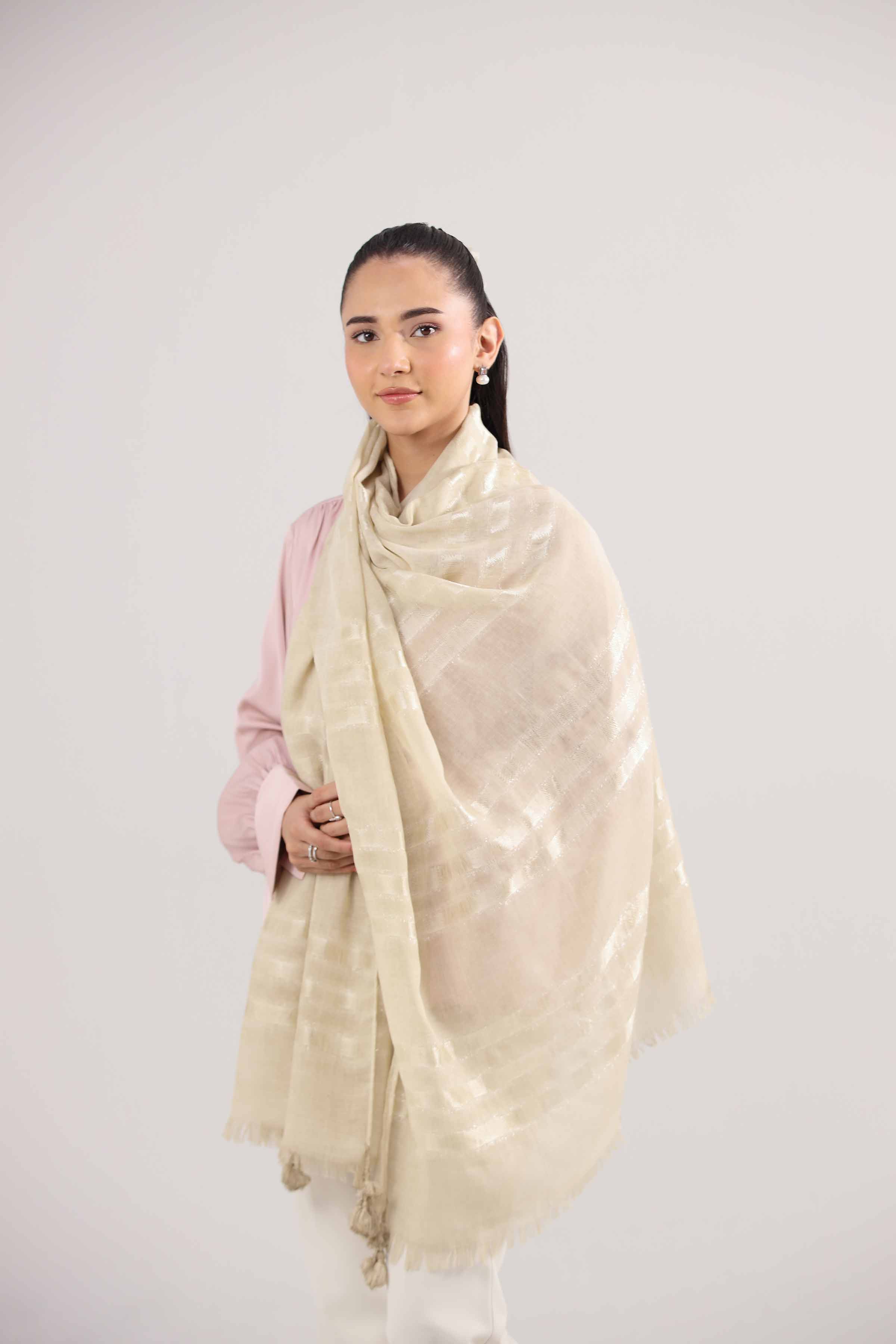 Beige Women Scarf-442362118 for Women – Scarf Collection | Nishat | Shop Online