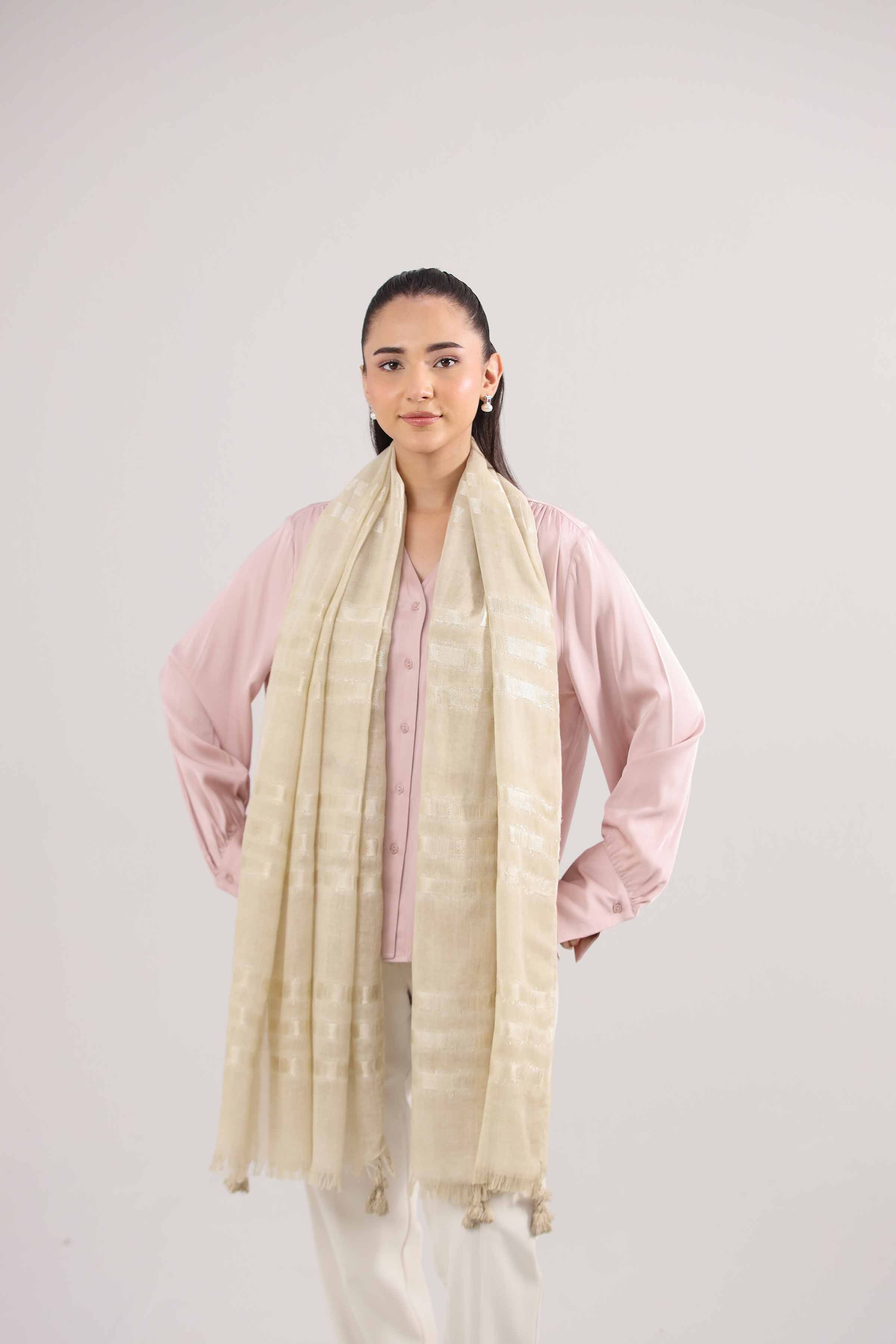 Beige Women Scarf-442362118 for Women – Scarf Collection | Nishat | Shop Online