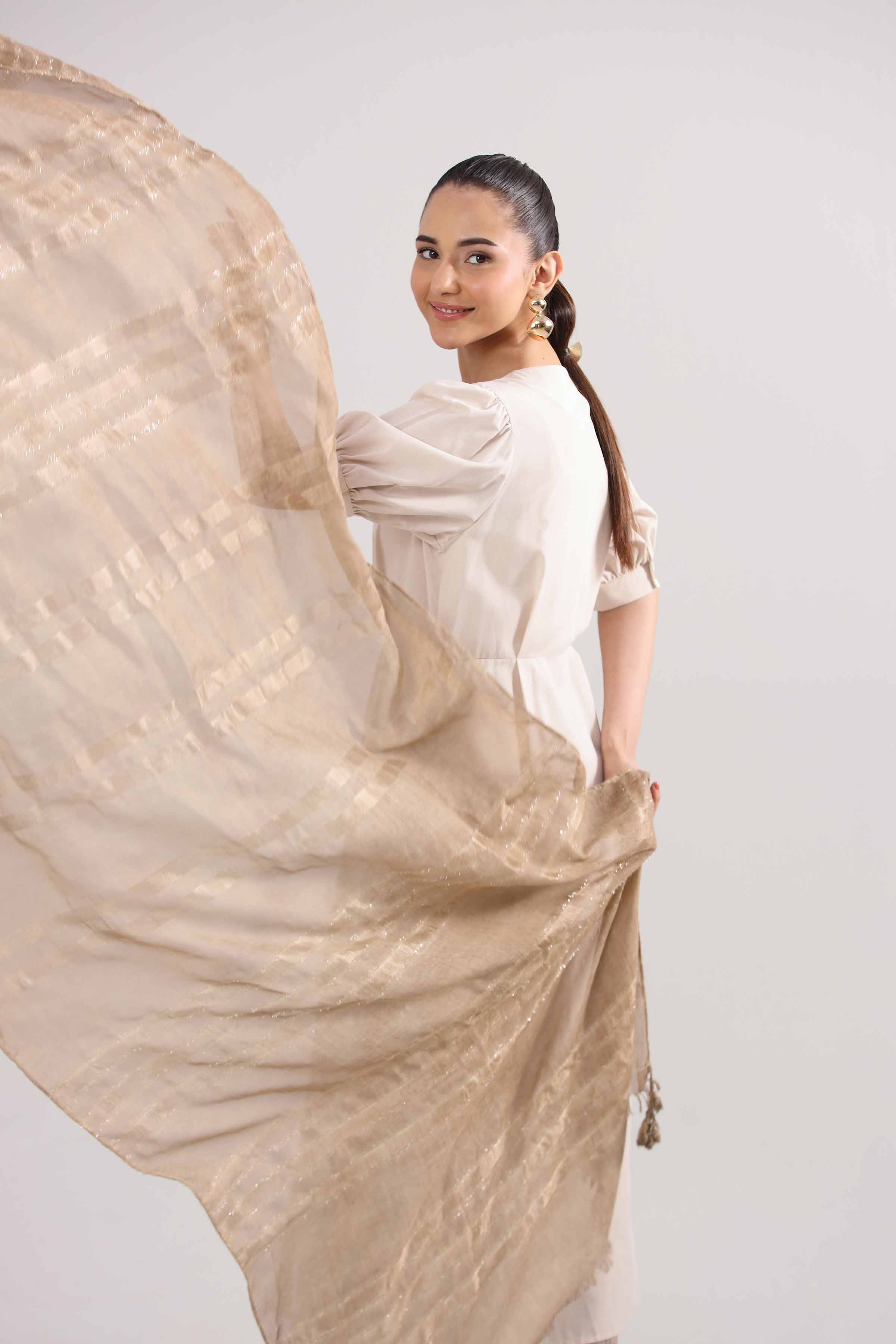 Khaki Women Scarf-442362130 for Women – Scarf Collection | Nishat | Shop Online