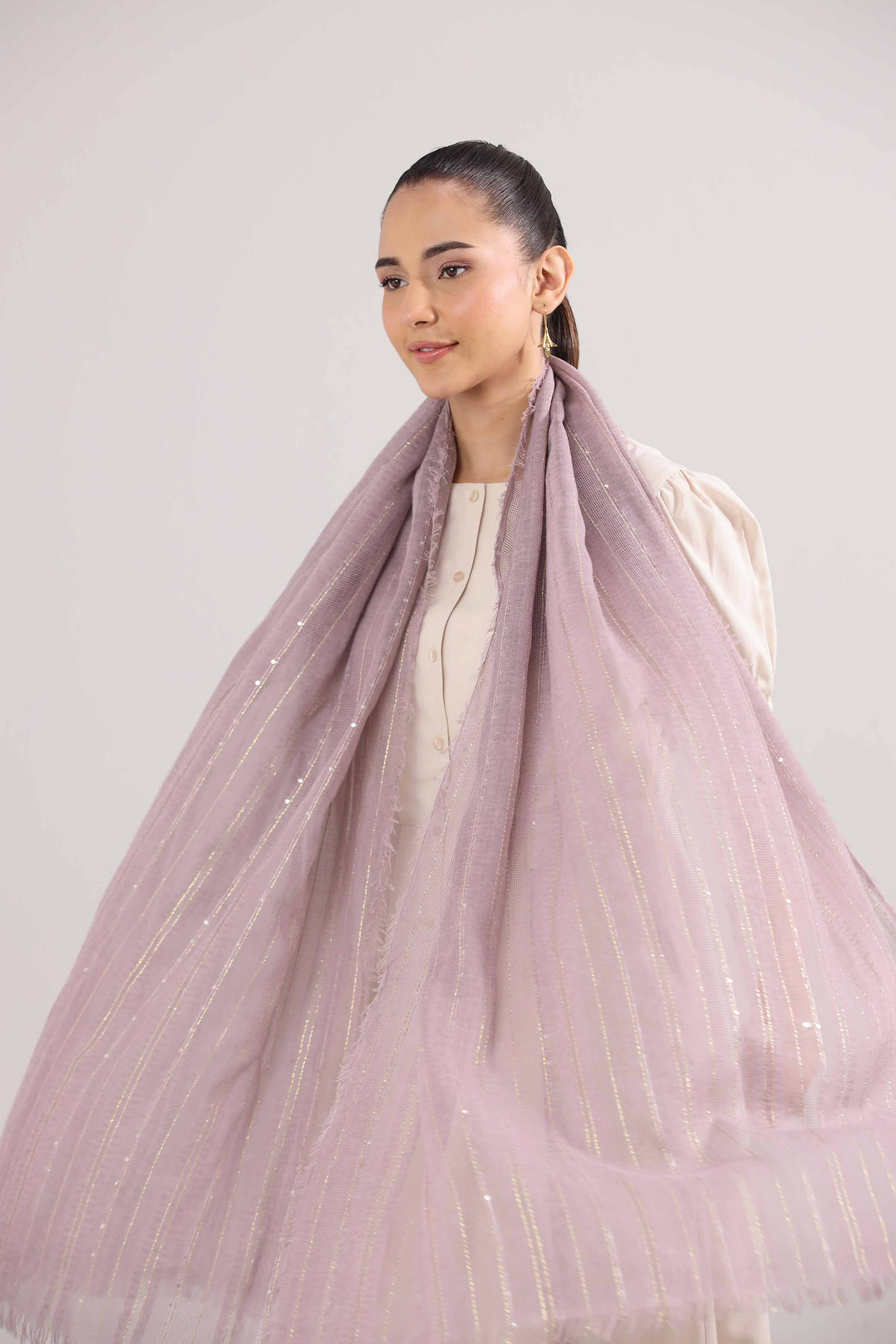 Dark Purple Women Scarf-442402109 for Women – Scarf Collection | Nishat | Shop Online