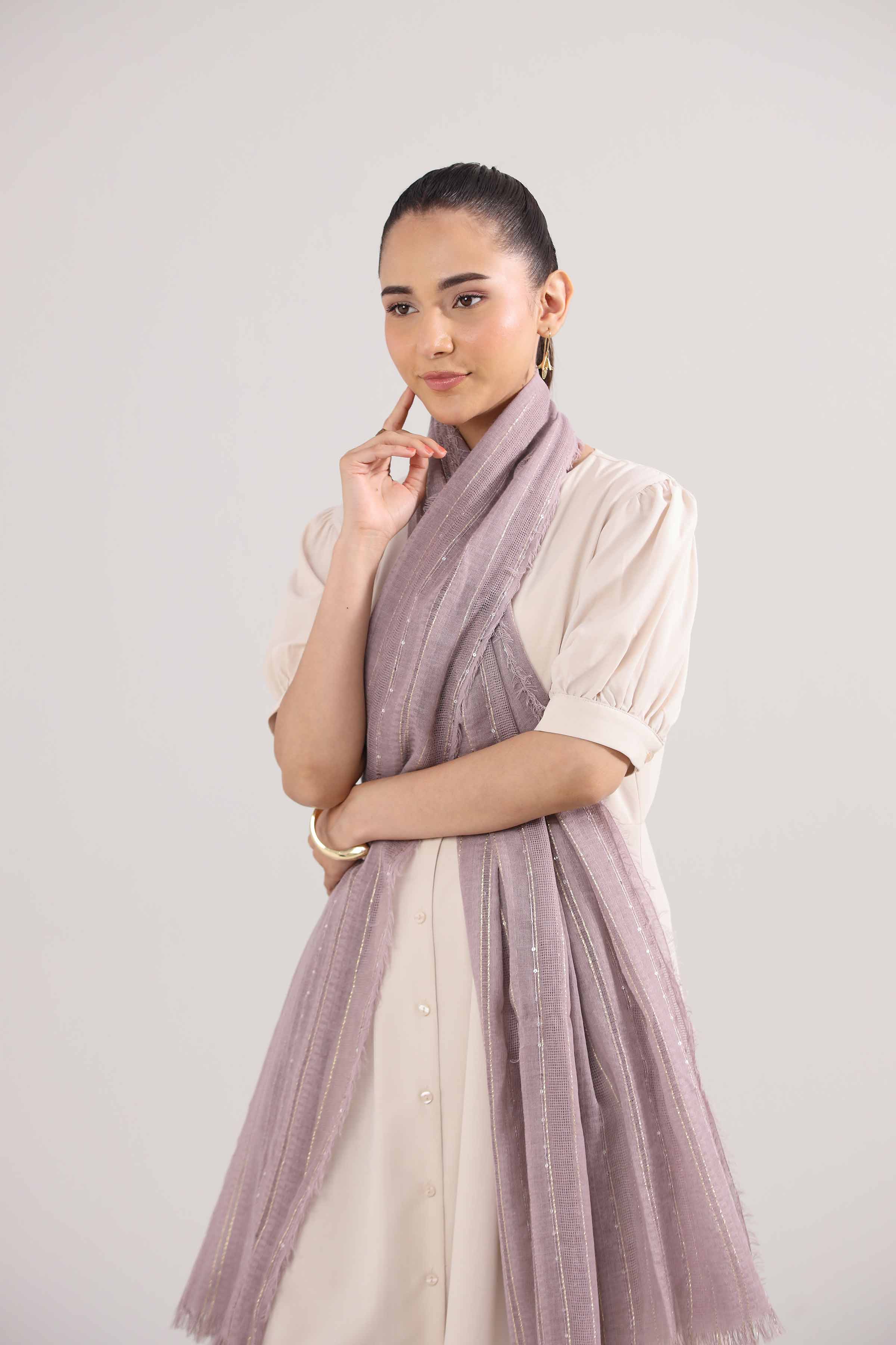 Dark Purple Women Scarf-442402109 for Women – Scarf Collection | Nishat | Shop Online