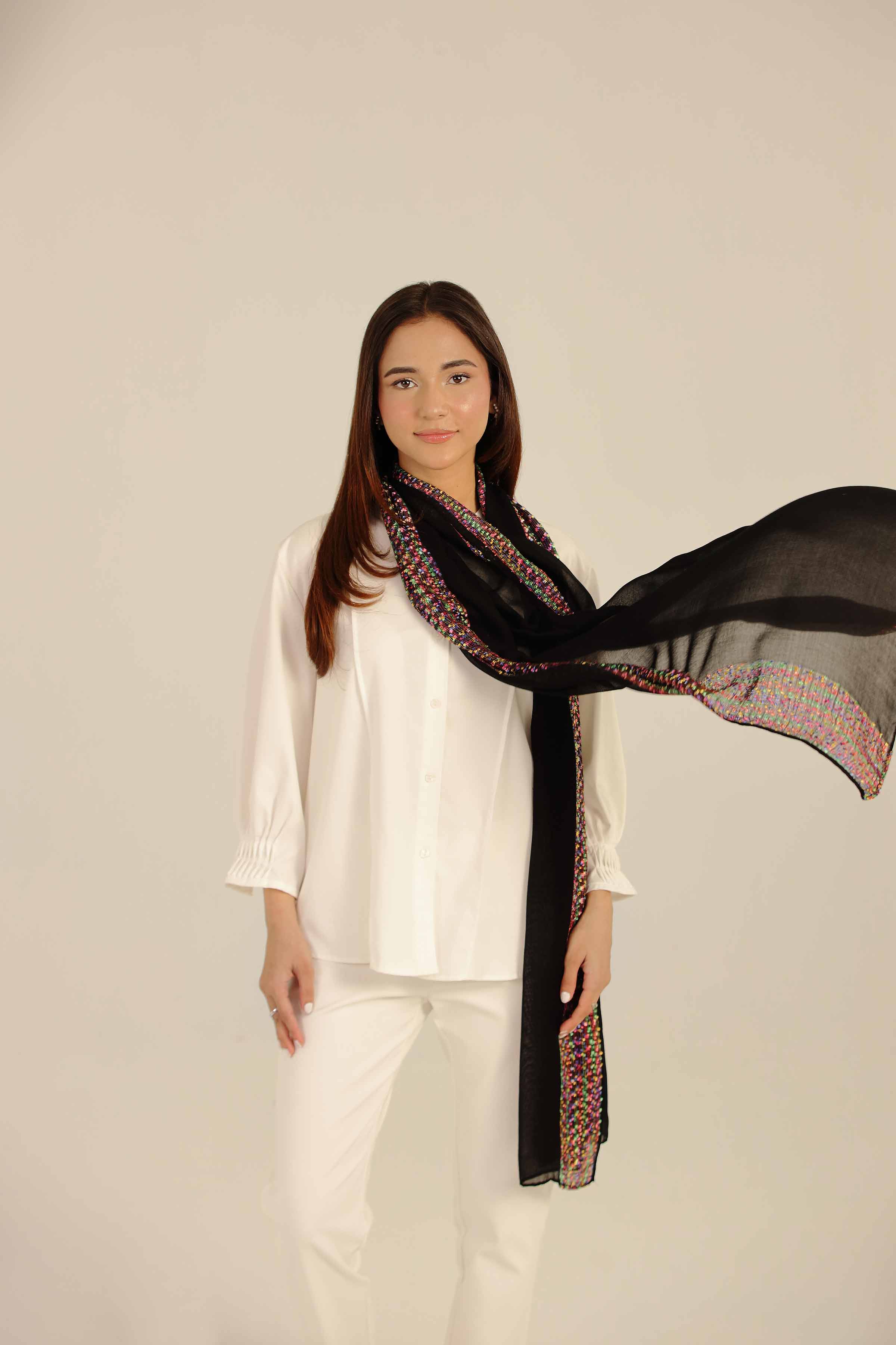 nishat linen velvet shawl