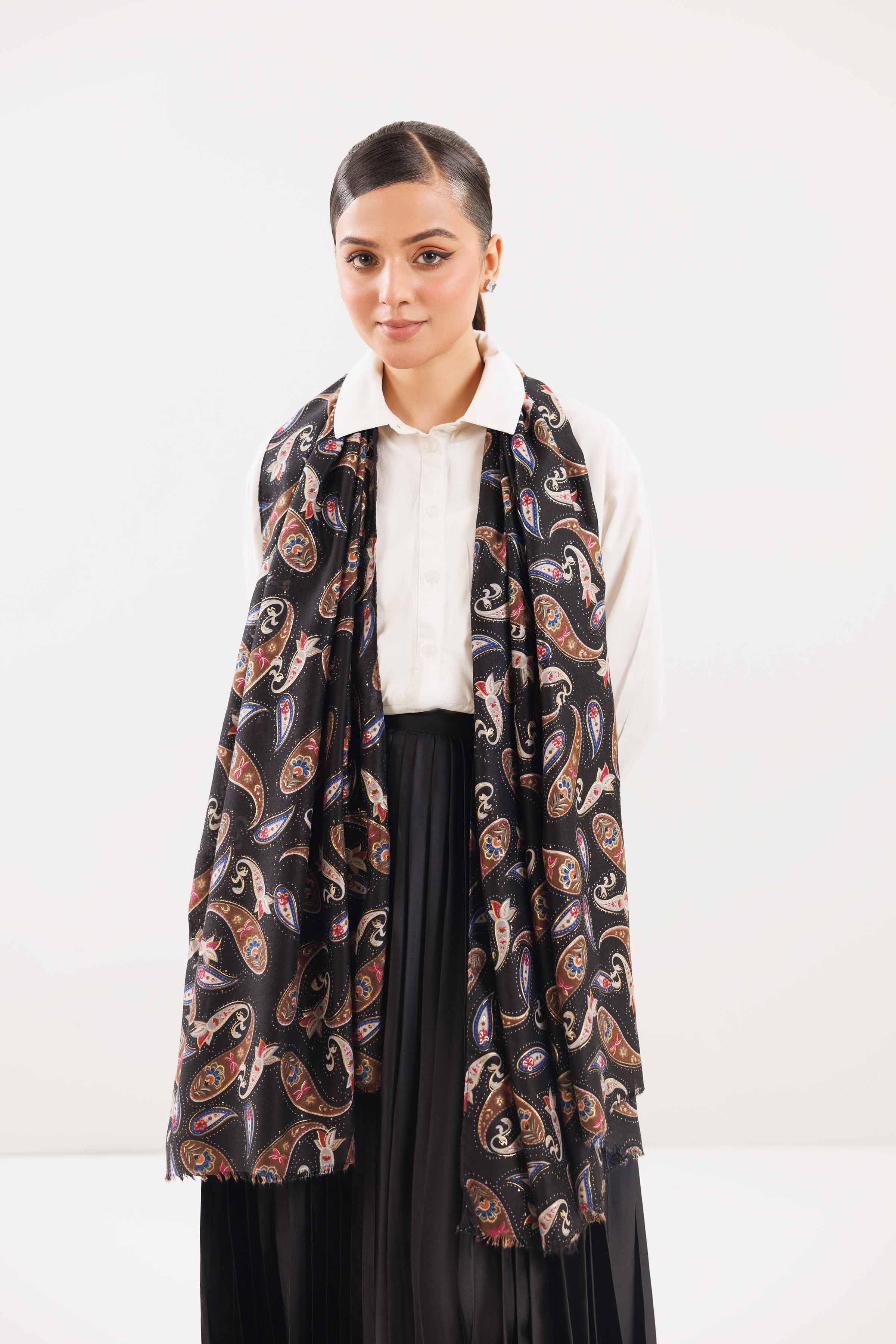 Black Women Scarf-442752103 for Women – Scarf Collection | Nishat | Shop Online