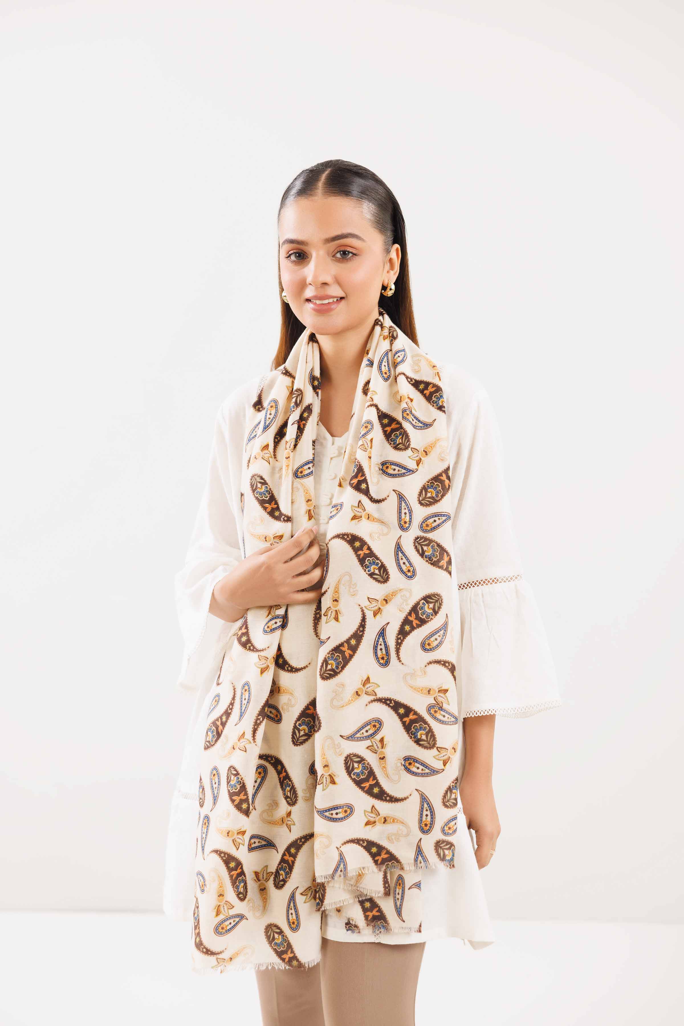 Offwhite Women Scarf-442752107 for Women – Scarf Collection | Nishat | Shop Online