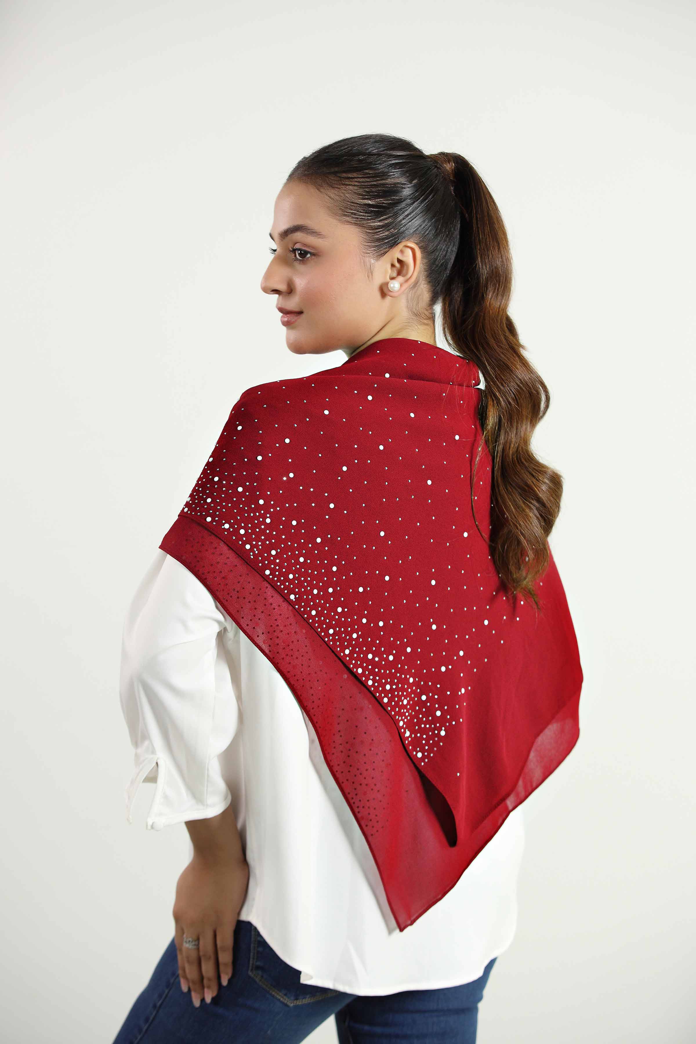 Maroon Women Scarf-442852122 for Women – Scarf Collection | Nishat | Shop Online