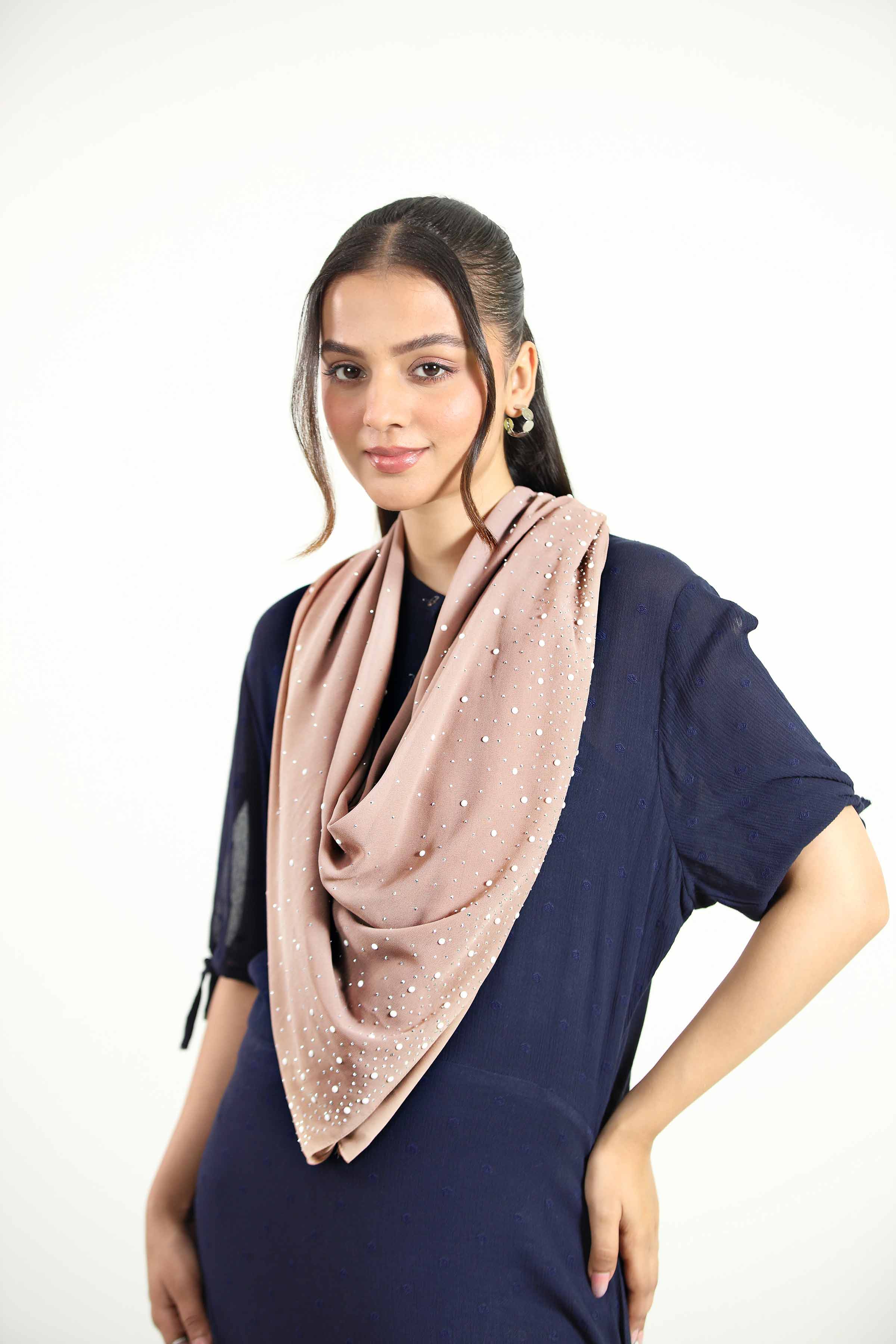 Khaki Women Scarf-442852130 for Women – Scarf Collection | Nishat | Shop Online