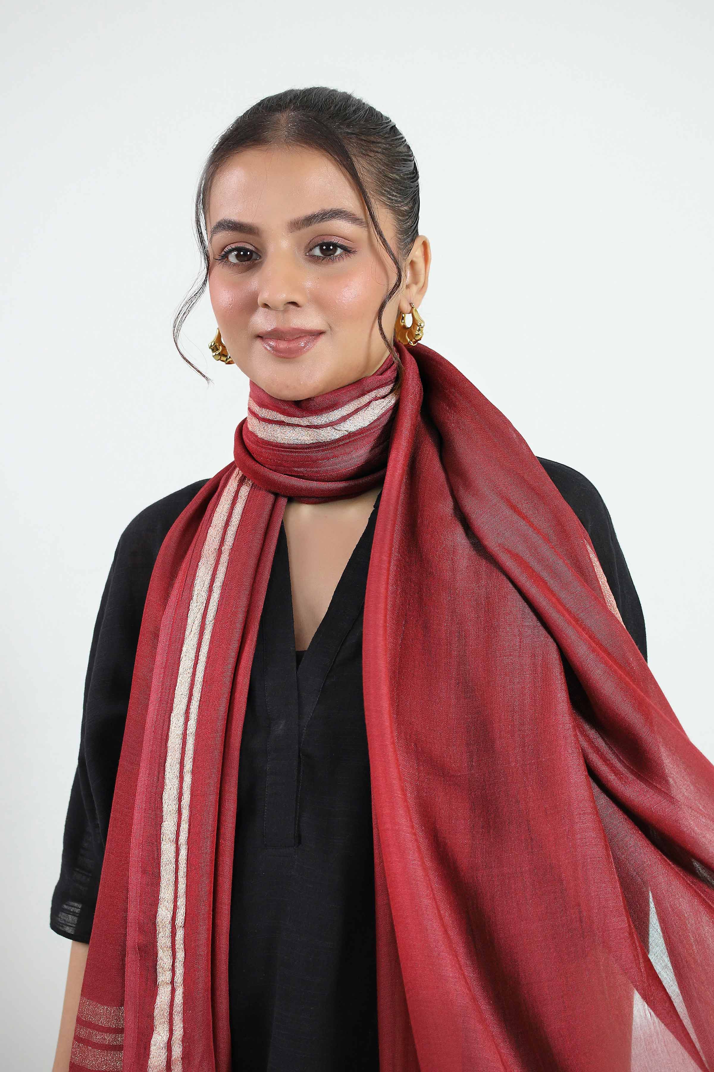 Maroon Women Scarf-442862122 for Women – Scarf Collection | Nishat | Shop Online