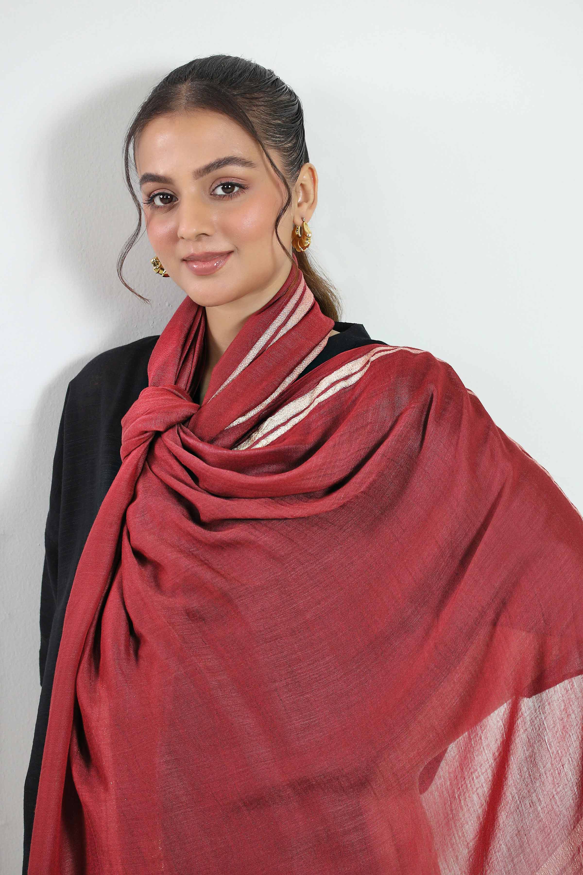 Maroon Women Scarf-442862122 for Women – Scarf Collection | Nishat | Shop Online
