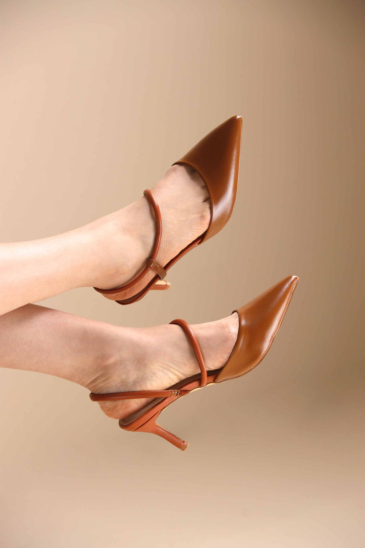 Camel Pumps Heels-442992929 -  for Women - Shoes Collection | Nishat | Shop Online