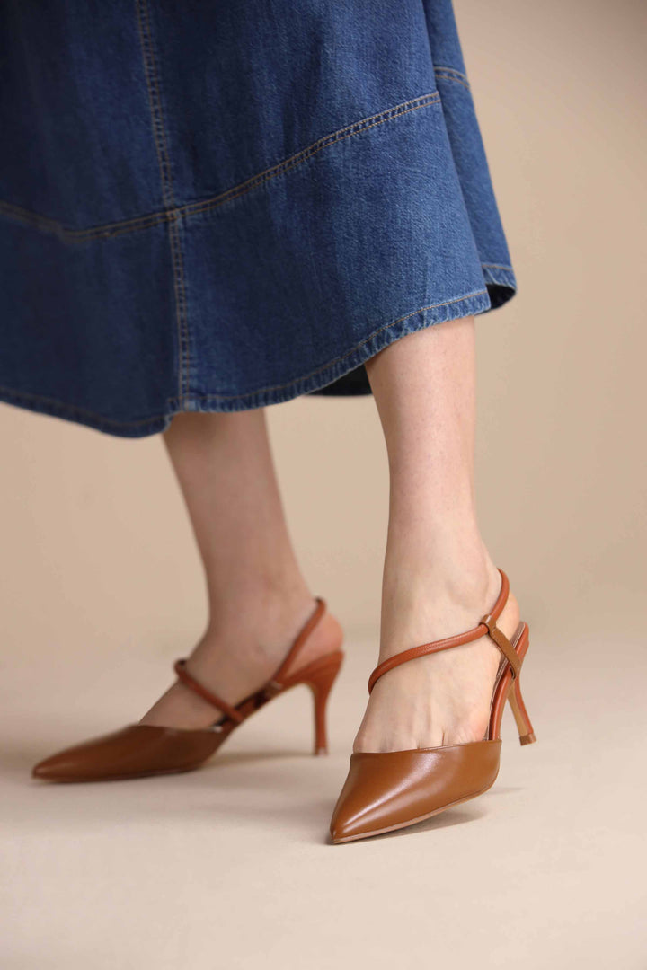Camel Pumps Heels-442992929 -  for Women - Shoes Collection | Nishat | Shop Online