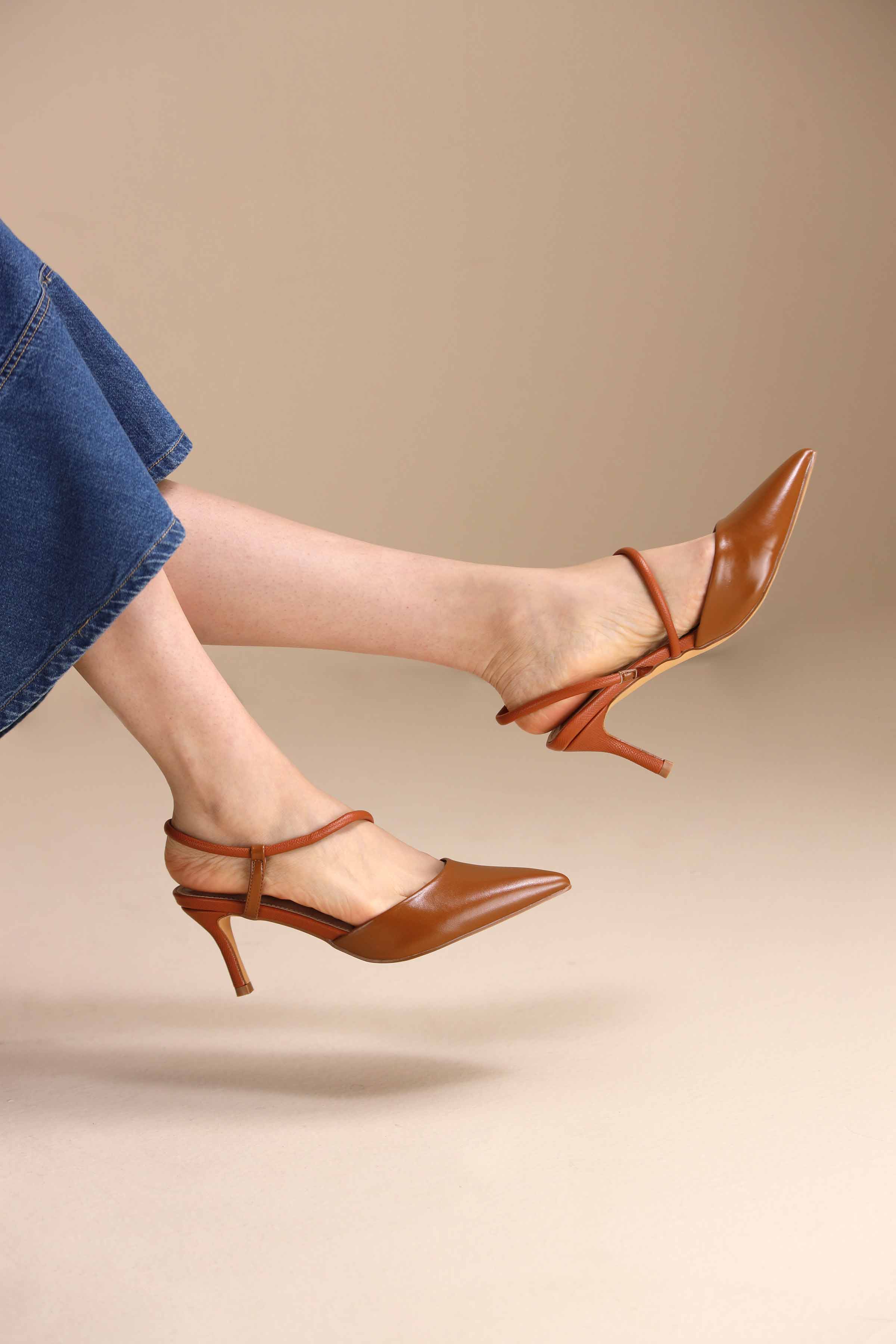 Camel Pumps Heels-442992929 -  for Women - Shoes Collection | Nishat | Shop Online