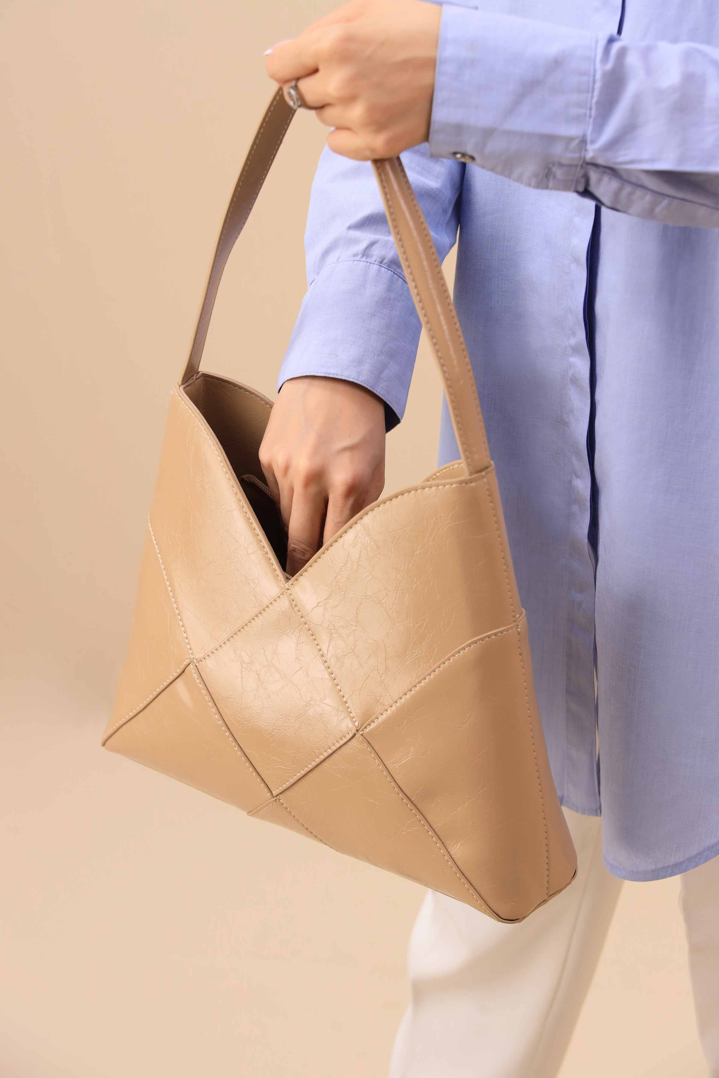 Beige Shoulder Bag-443212118-for Women - Bag Winter Collection | Nishat | Shop Online