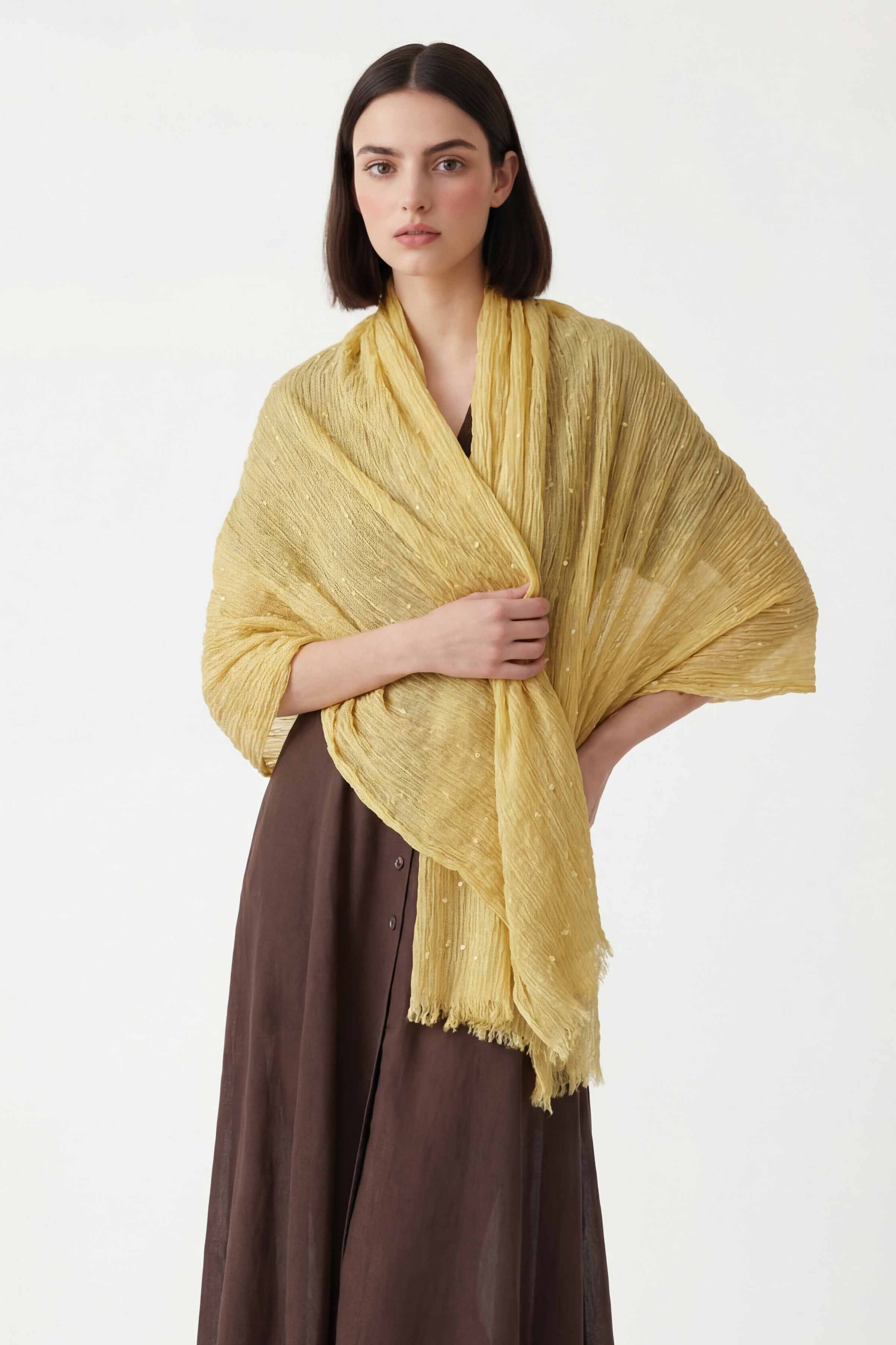 Yellow Women Scarf-443382102