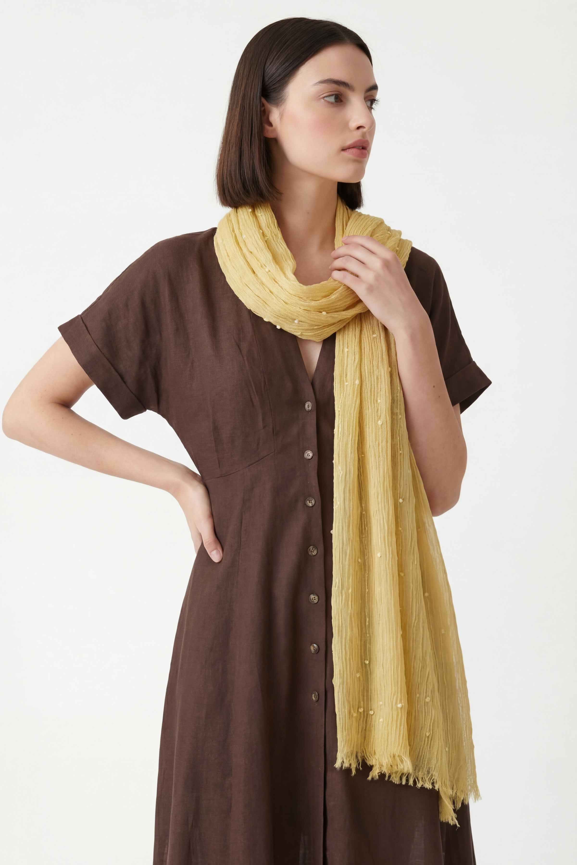 Yellow Women Scarf-443382102