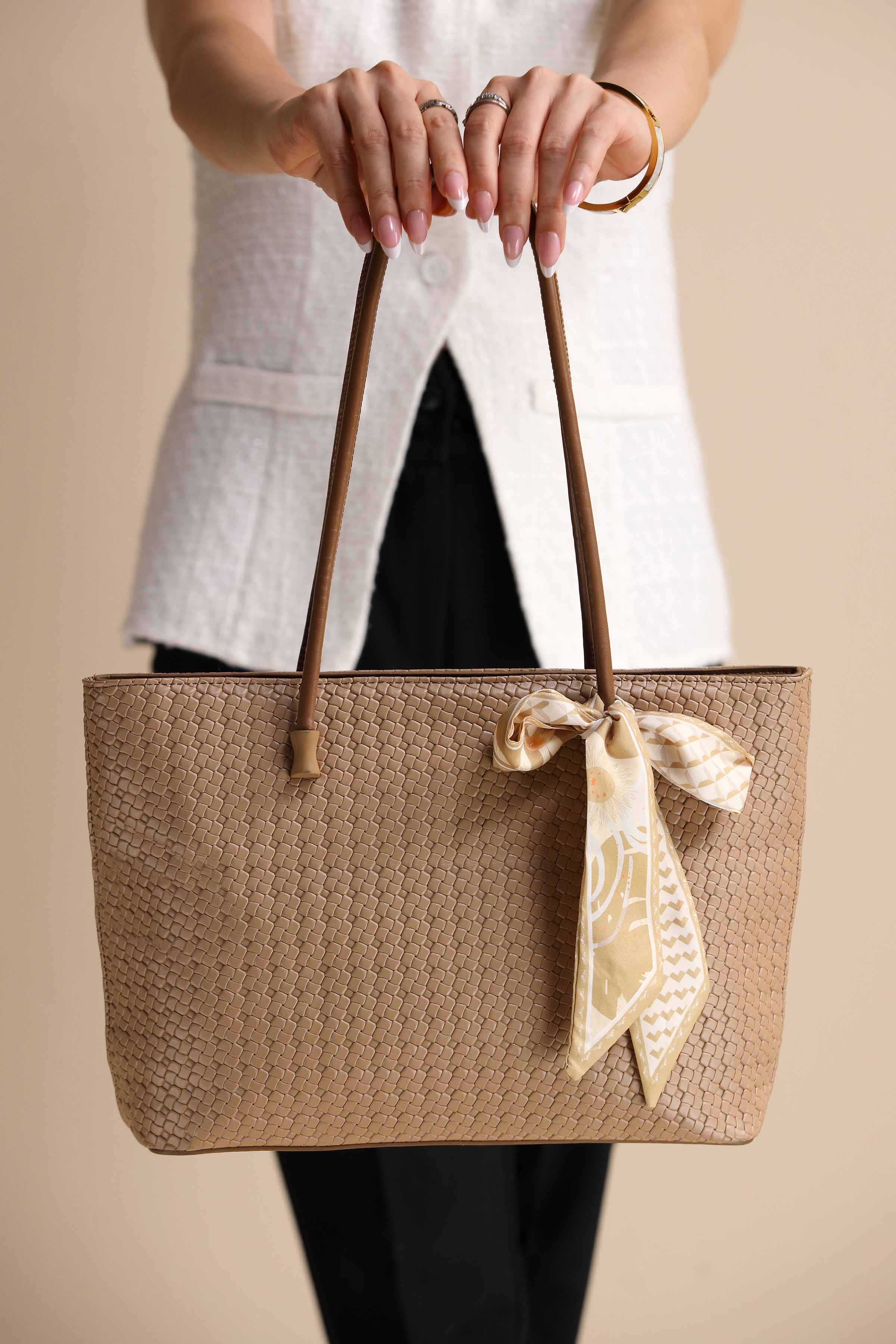 Khaki Tote Bag-443582130 for Women - Bag Winter Collection | Nishat | Shop Online