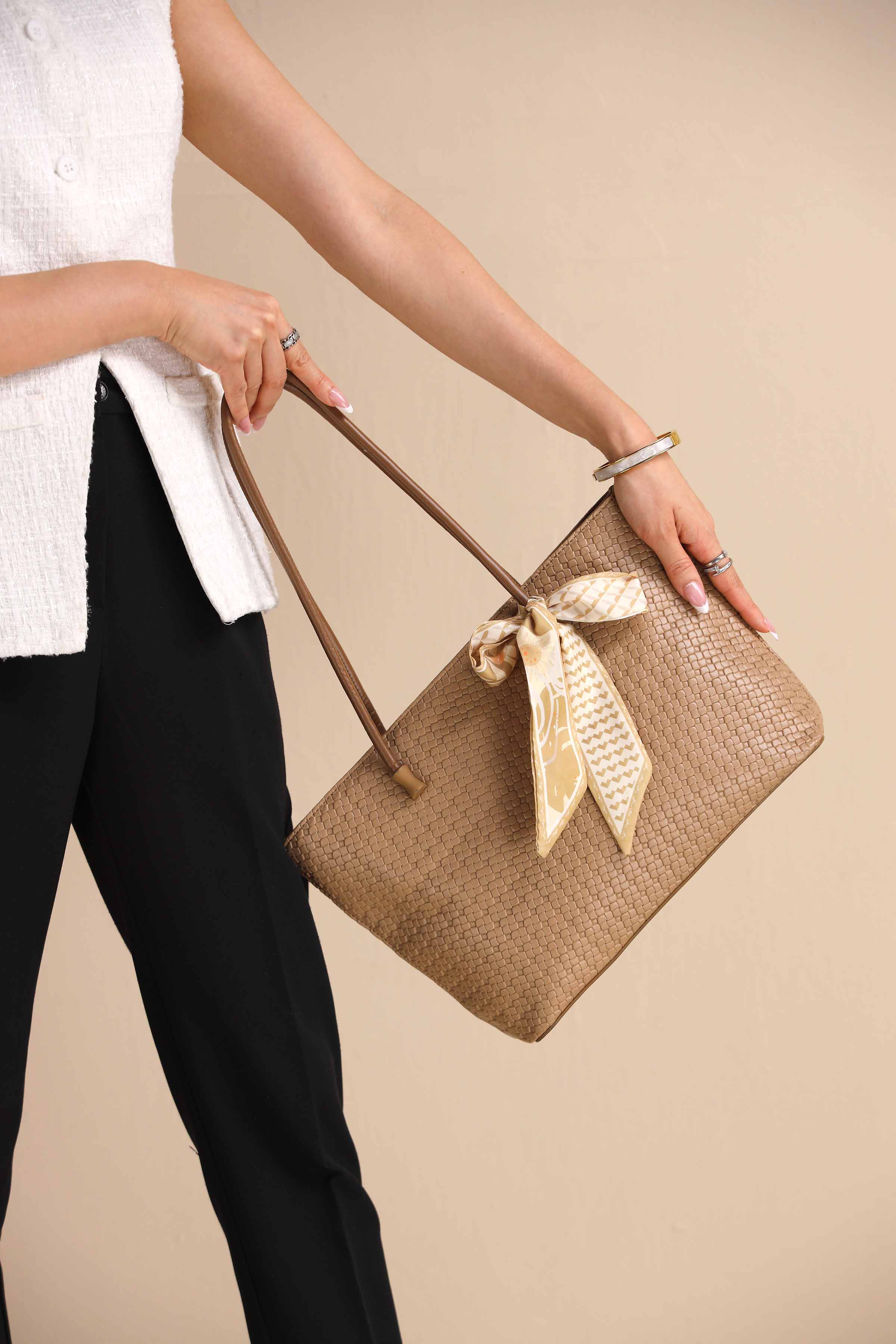 Khaki Tote Bag-443582130 for Women - Bag Winter Collection | Nishat | Shop Online