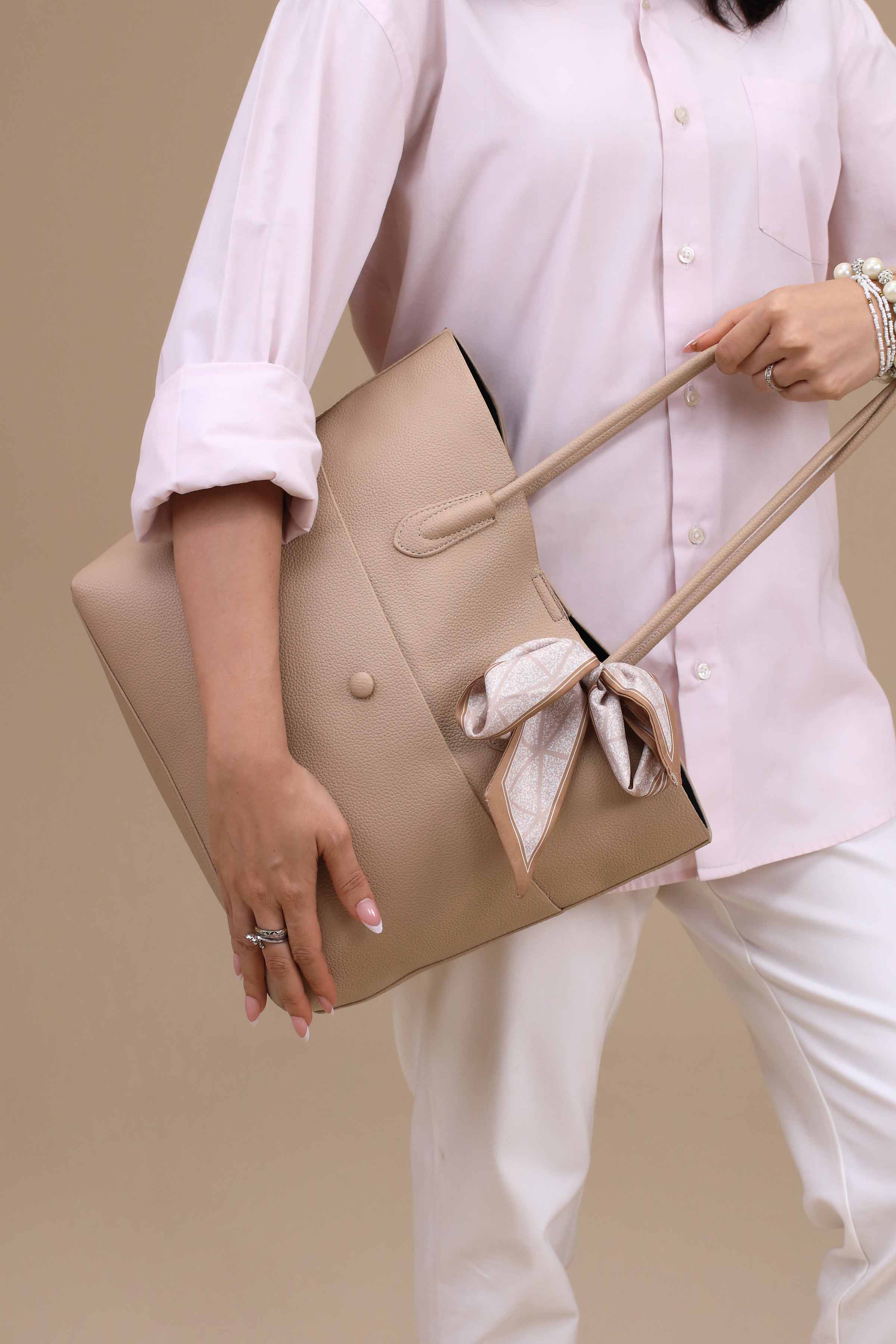 Khaki Tote Bag-443622130-for Women - Bag Winter Collection | Nishat | Shop Online